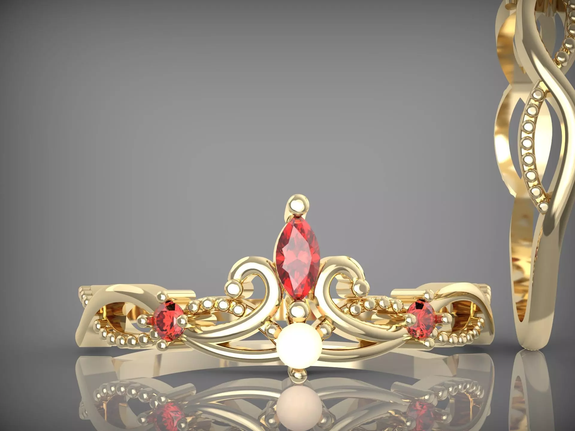 Crown Ring V02 3D print model