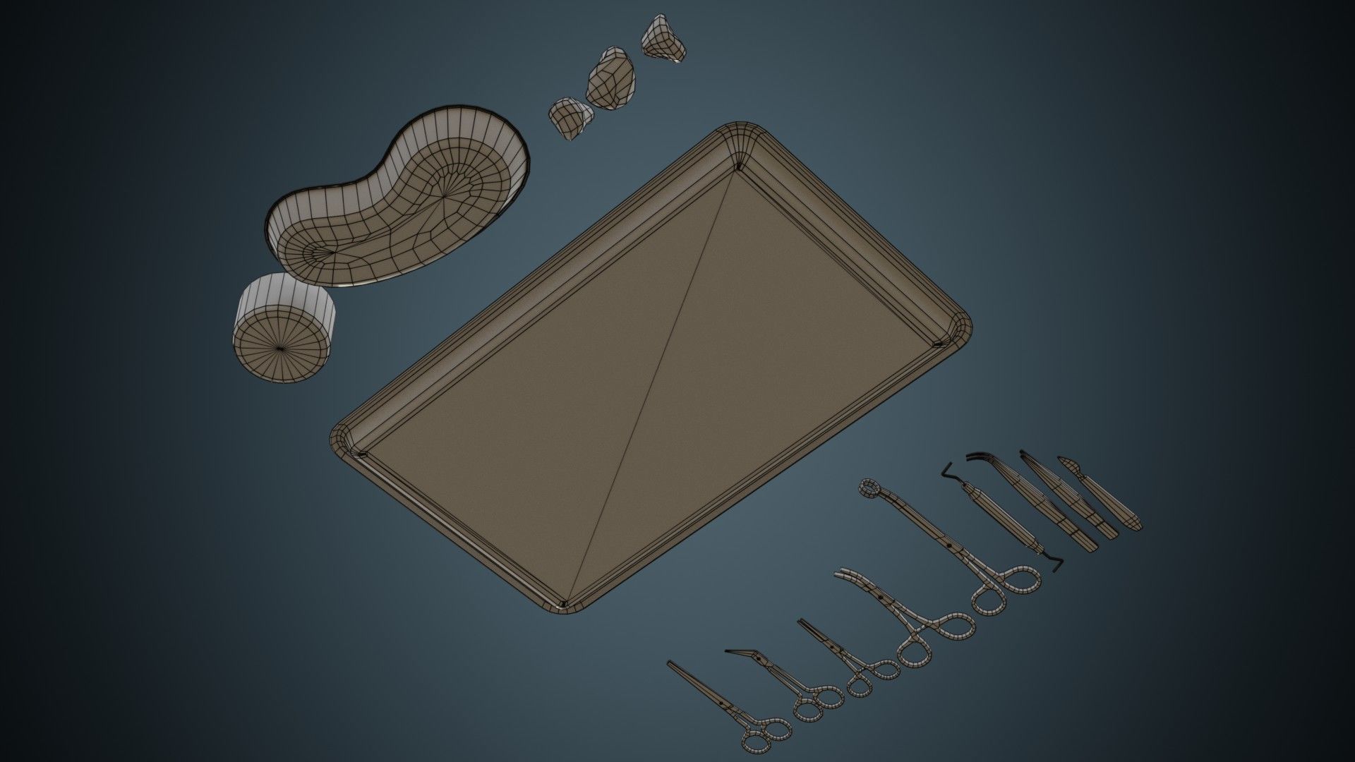Medical Instruments 1A Low-poly 3D model_6