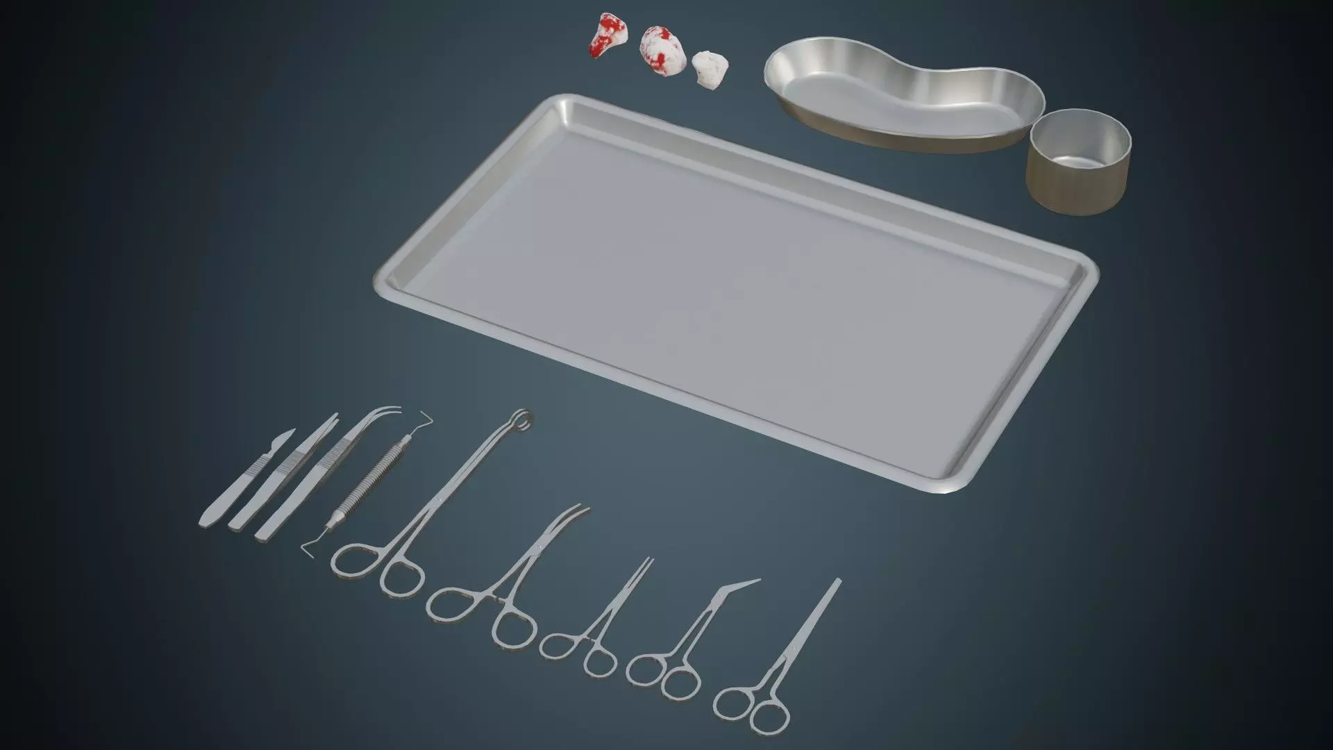 Medical Instruments 1A Low-poly 3D model_0