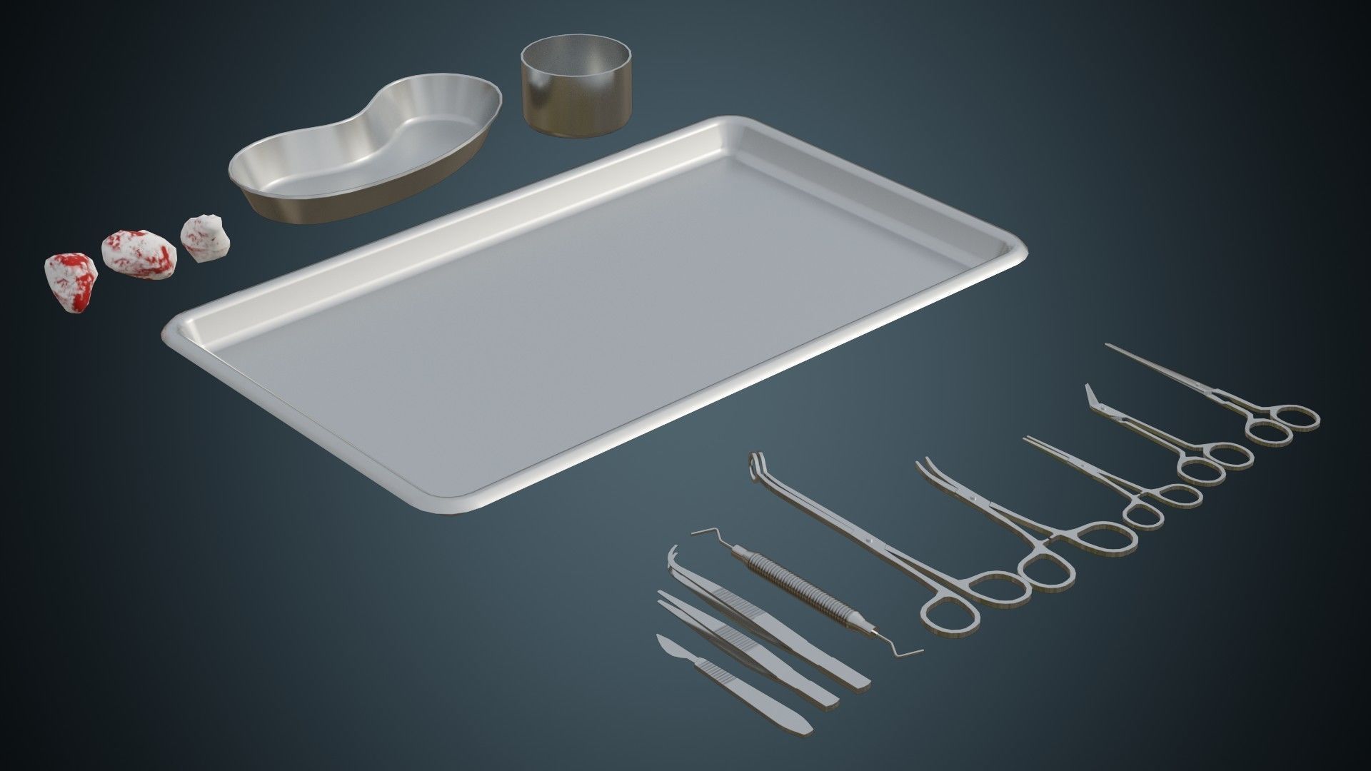 Medical Instruments 1A Low-poly 3D model_1