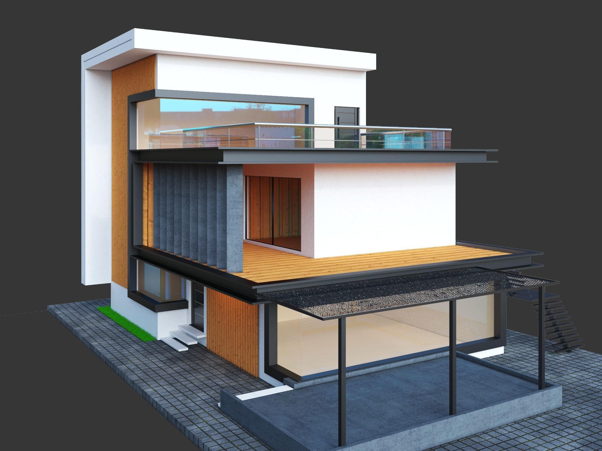 modern exterior 3D model_1