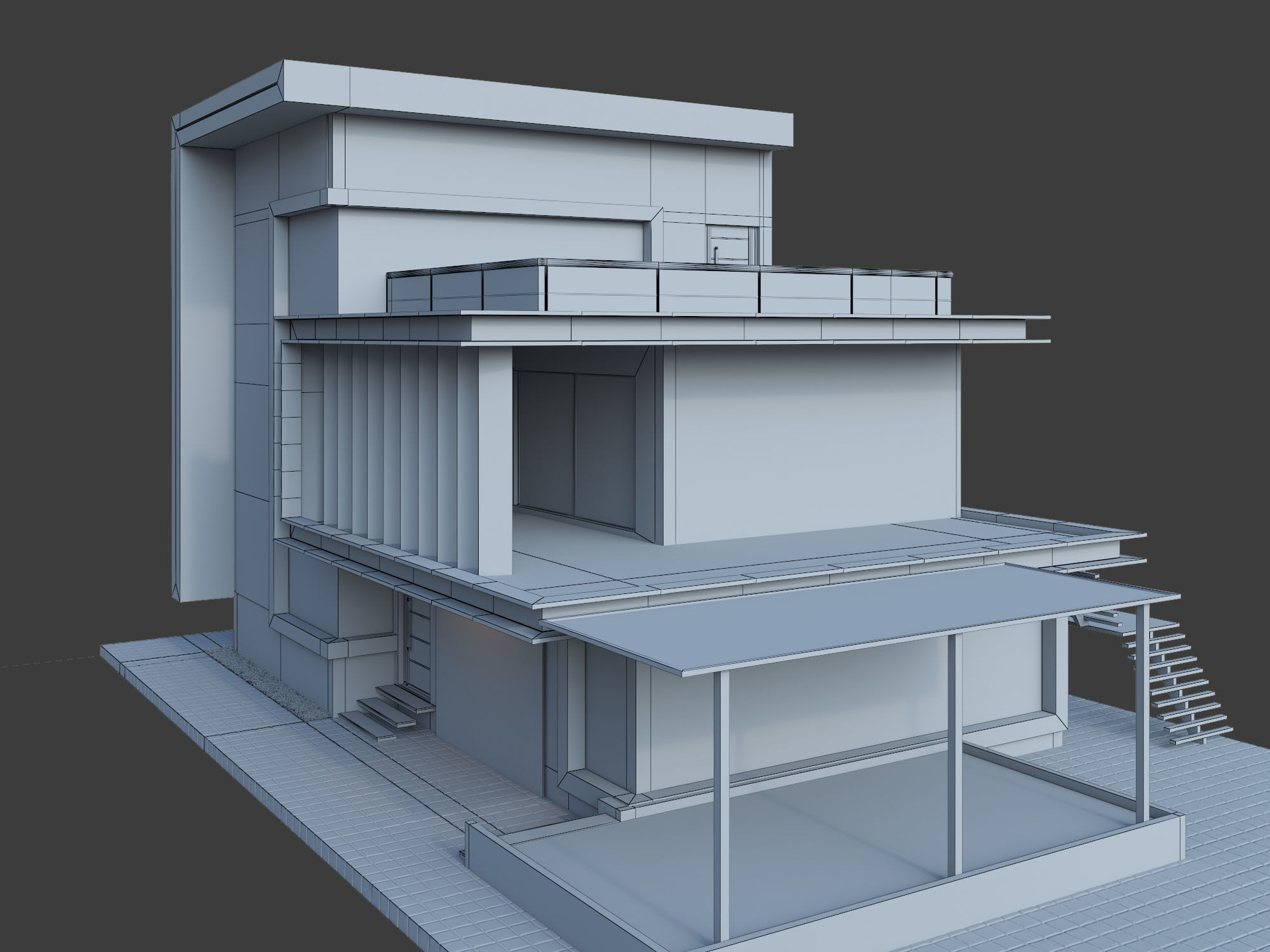 modern exterior 3D model_2