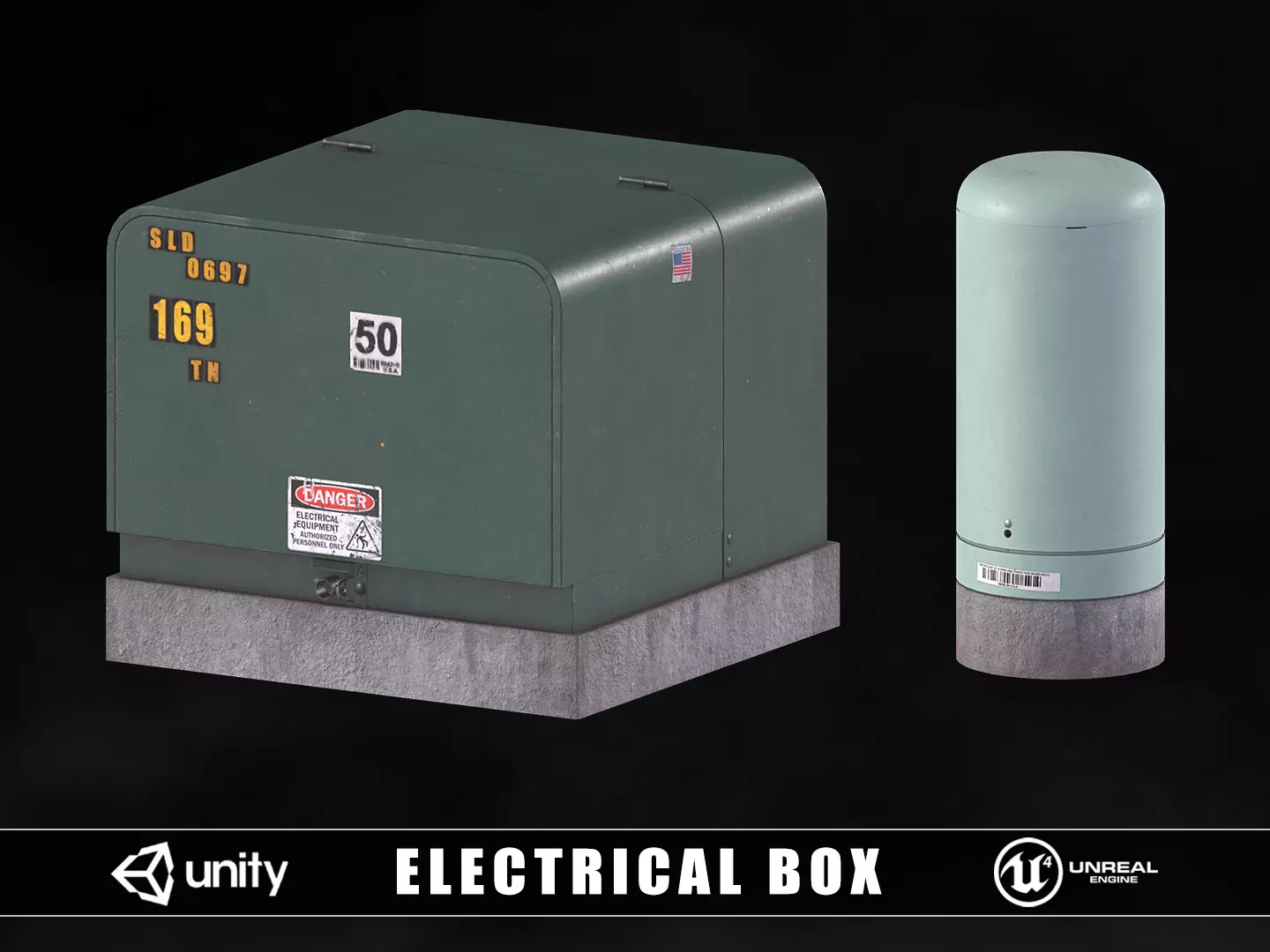 Electrical Box Low-poly 3D model_0