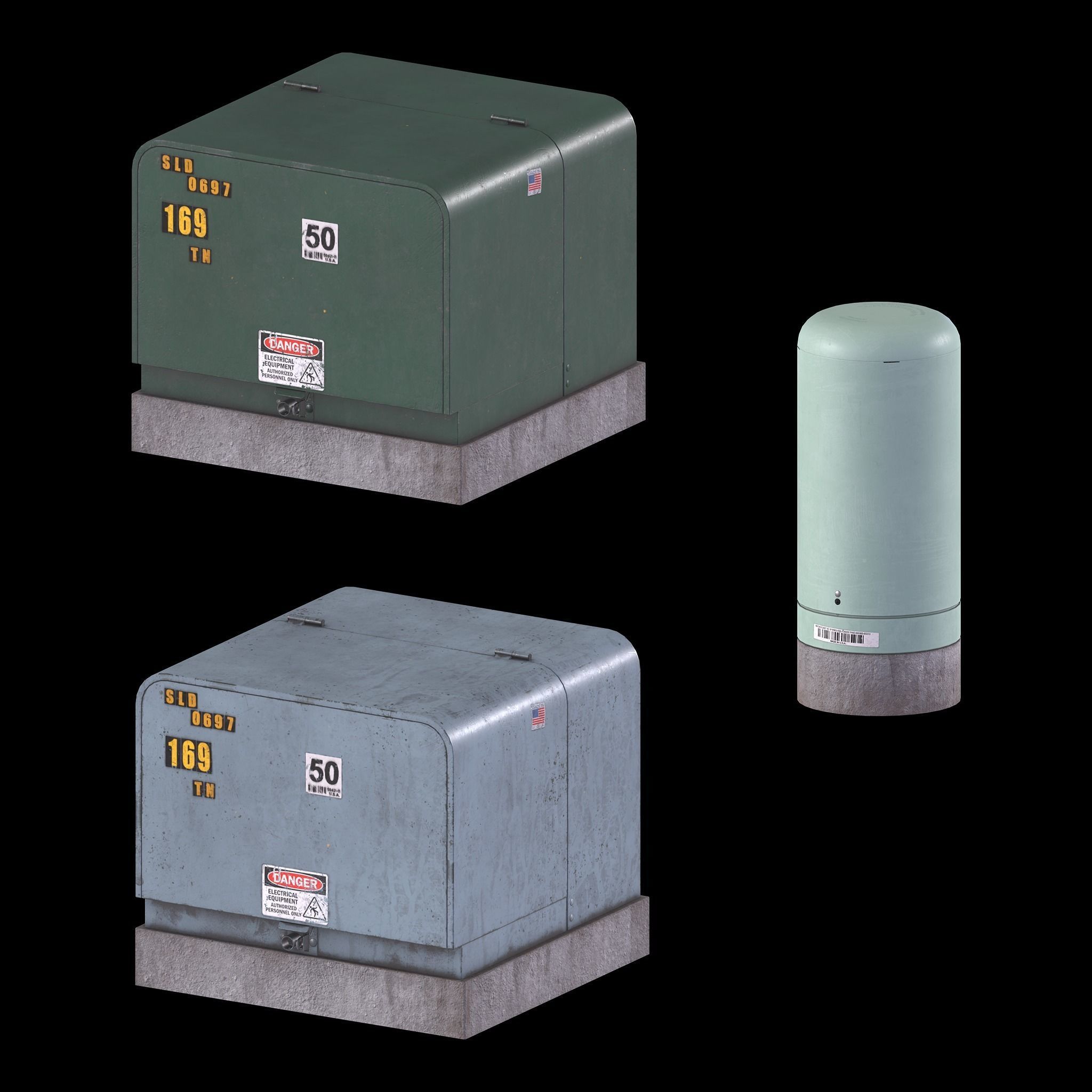 Electrical Box Low-poly 3D model_2