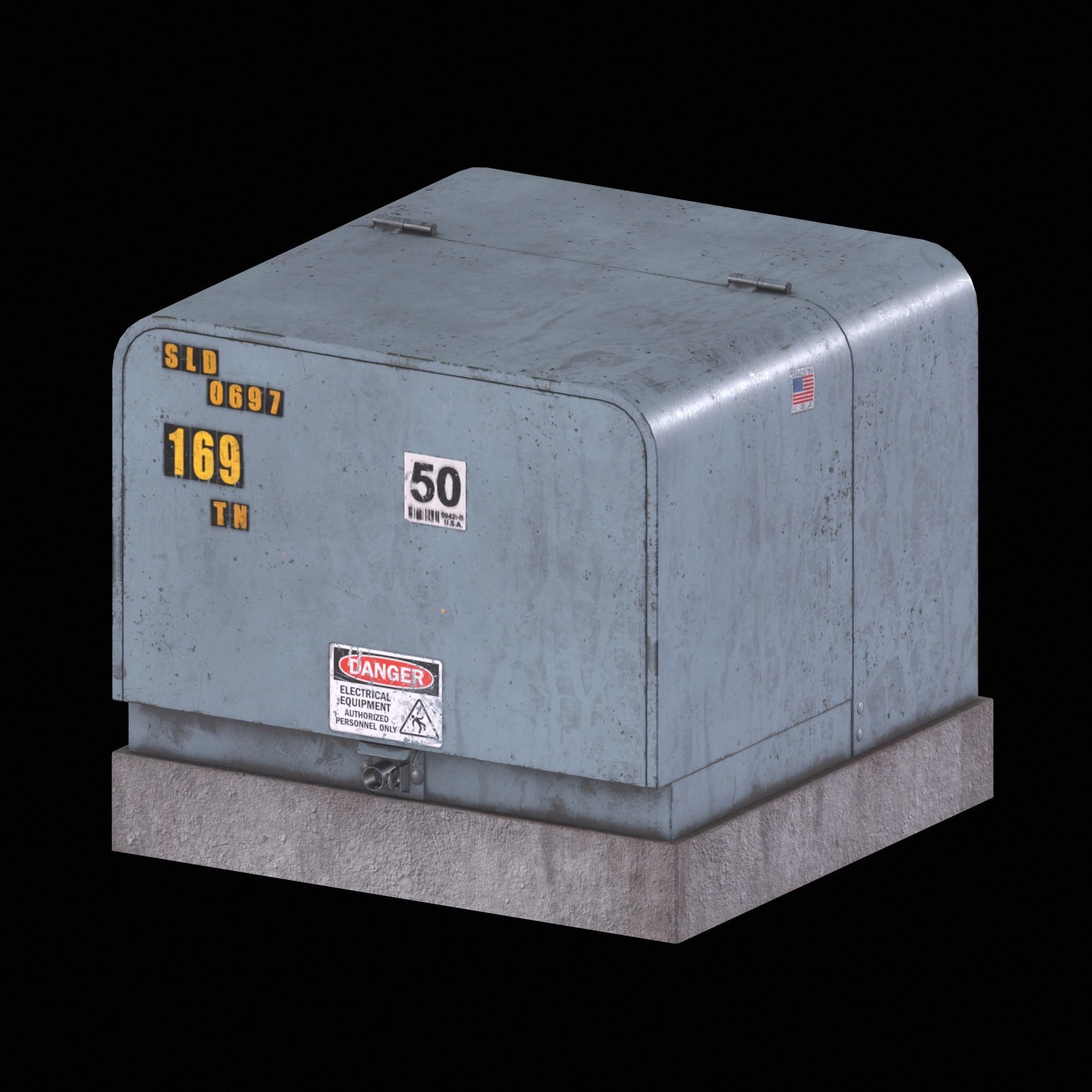 Electrical Box Low-poly 3D model_4