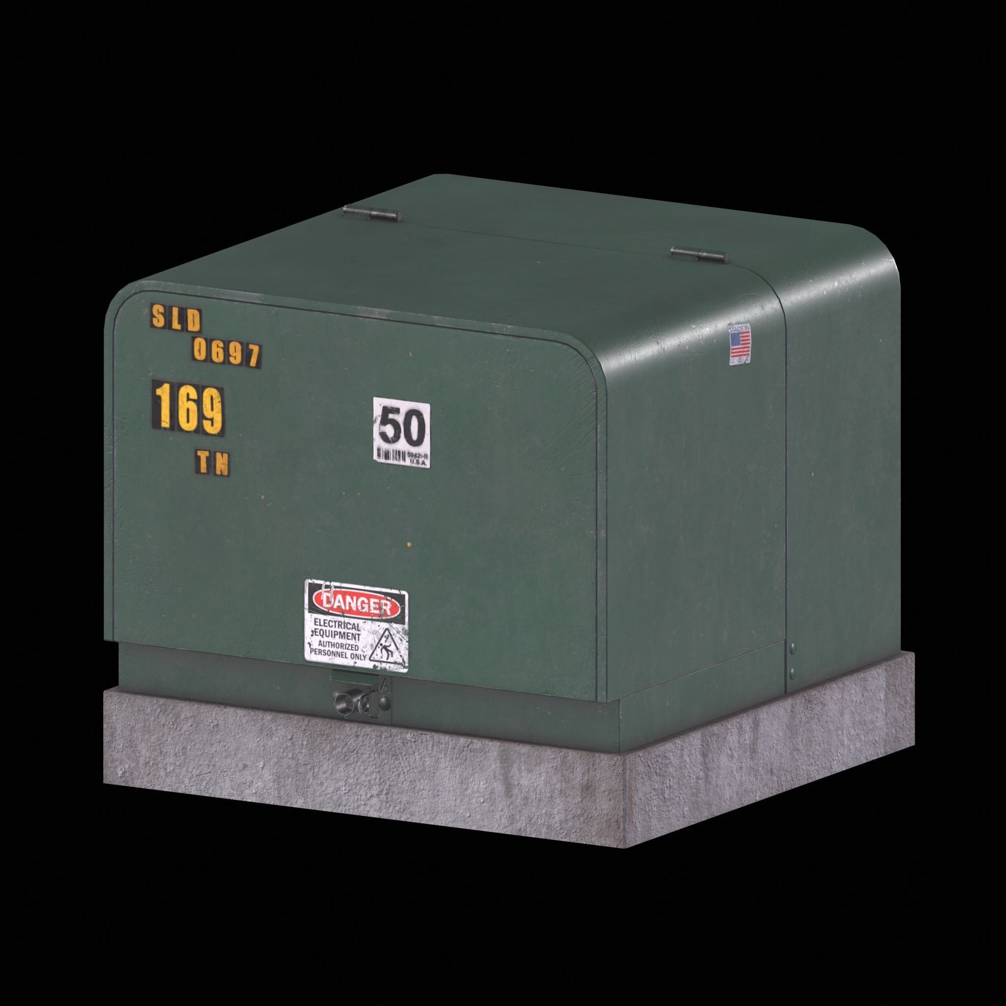 Electrical Box Low-poly 3D model_3
