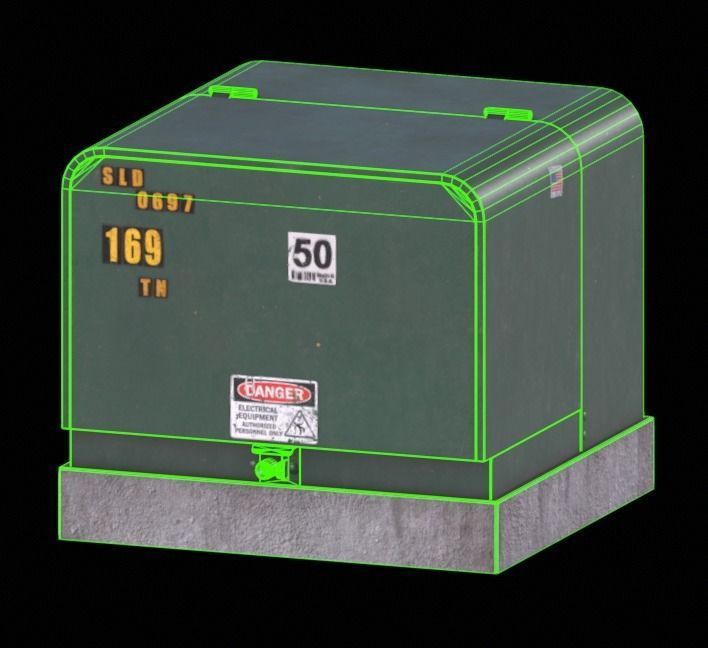 Electrical Box Low-poly 3D model_11