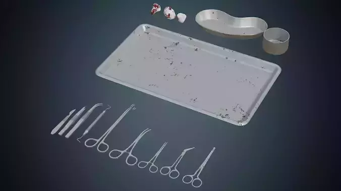 Medical Instruments 1B Low-poly 3D model