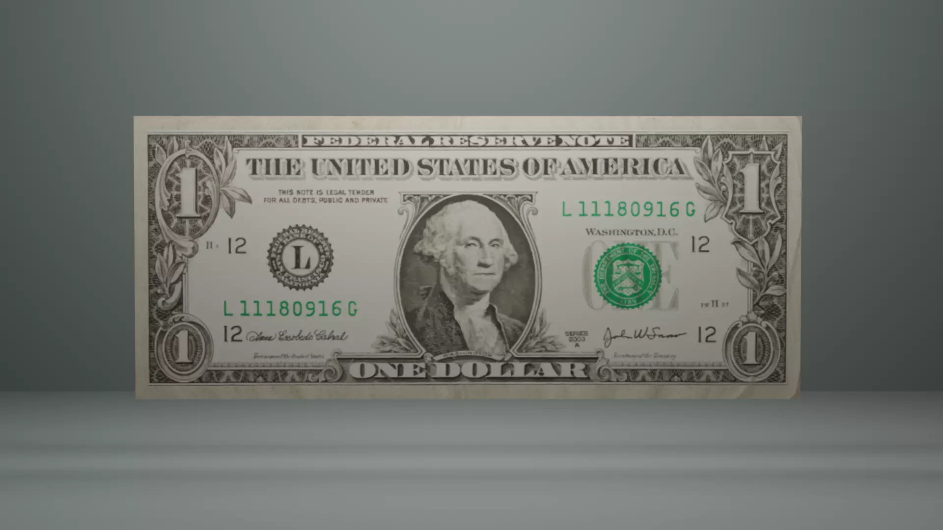 PBR Dollar Bill 3D model_0
