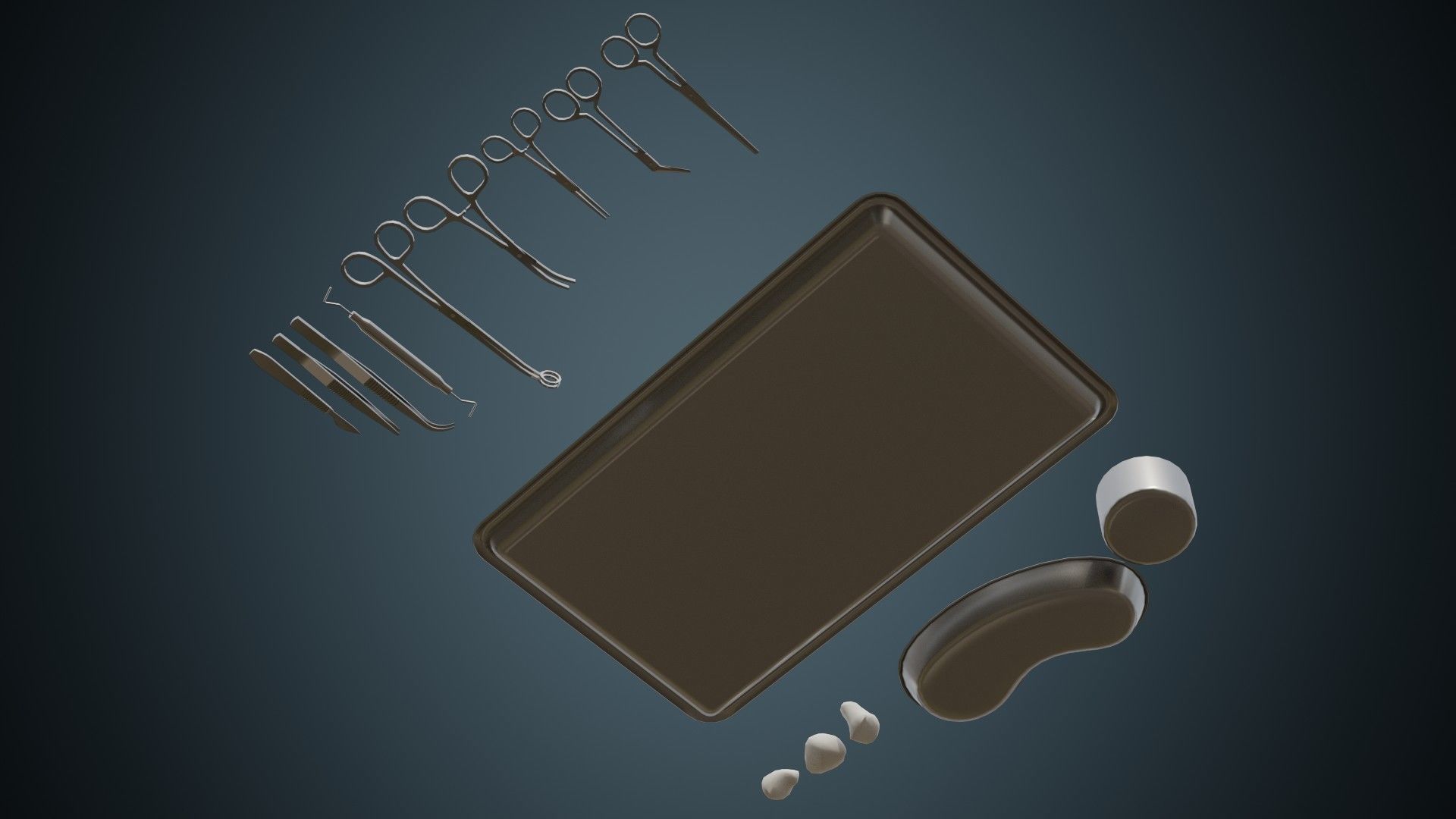 Medical Instruments 1 Basic Low-poly 3D model_4