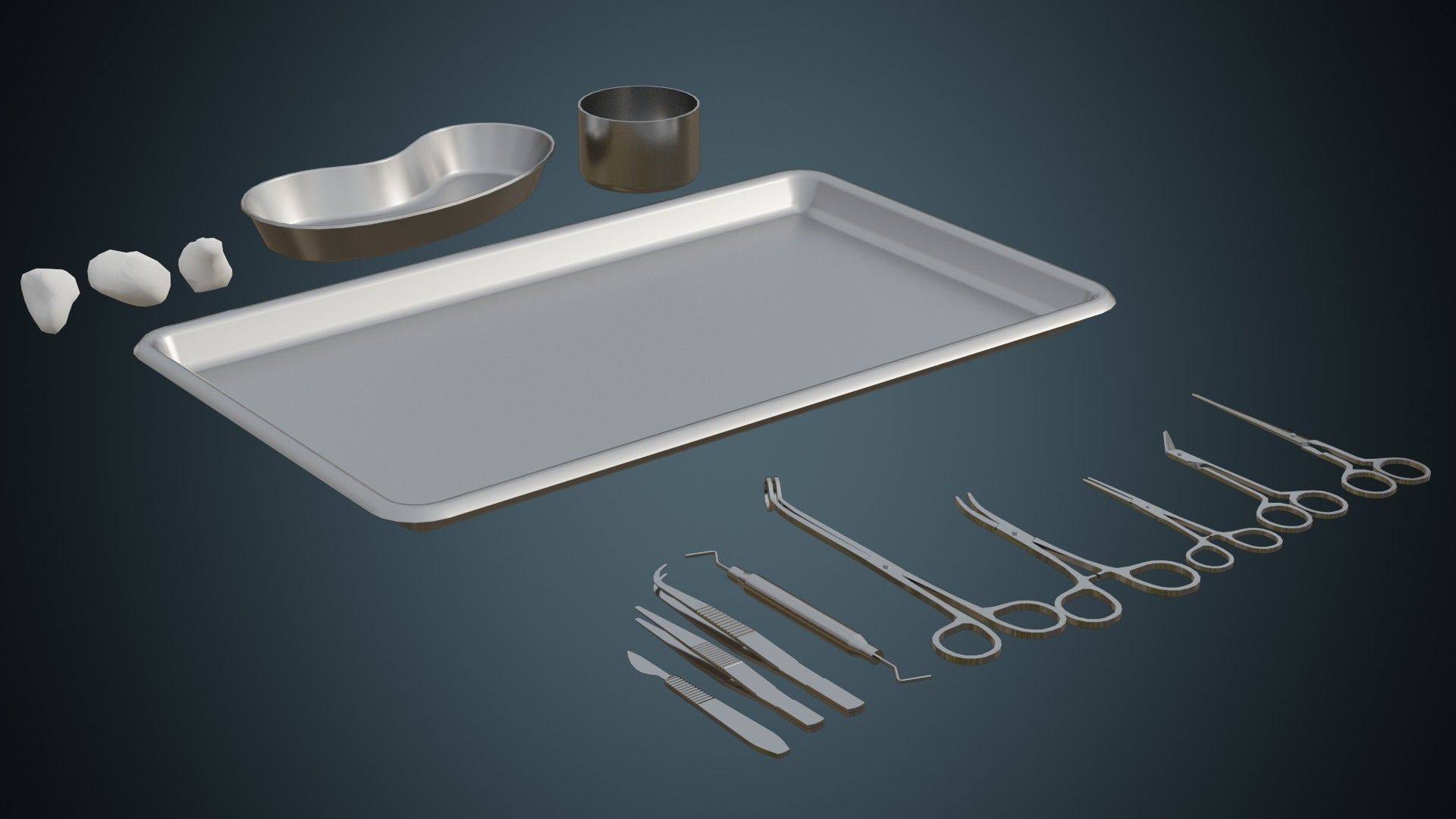 Medical Instruments 1 Basic Low-poly 3D model_1