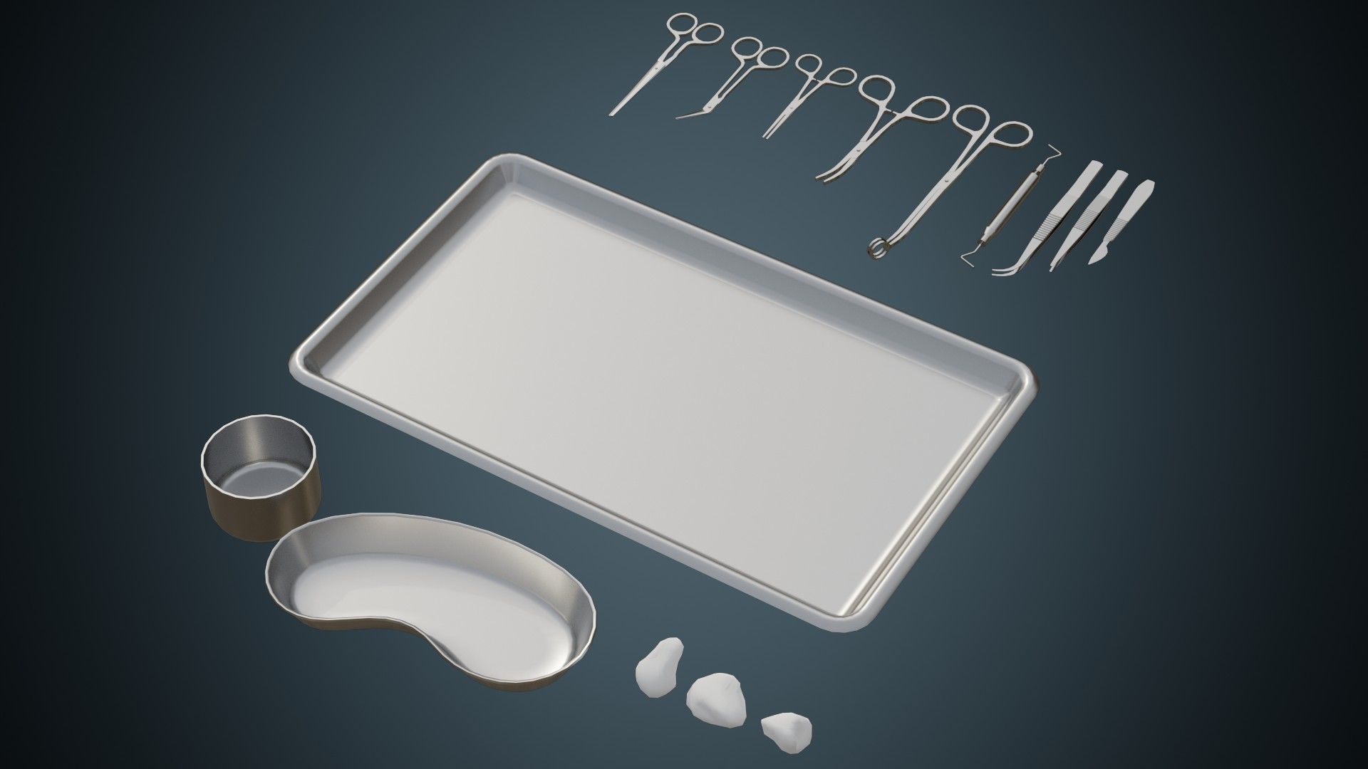 Medical Instruments 1 Basic Low-poly 3D model_2