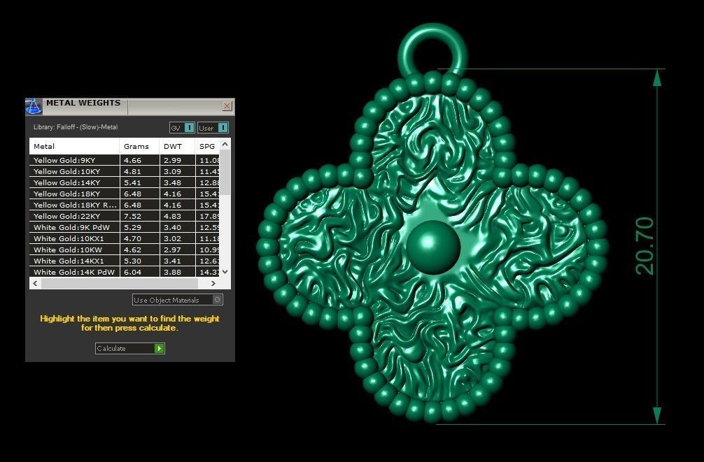 4 Pendants 3D print model_3