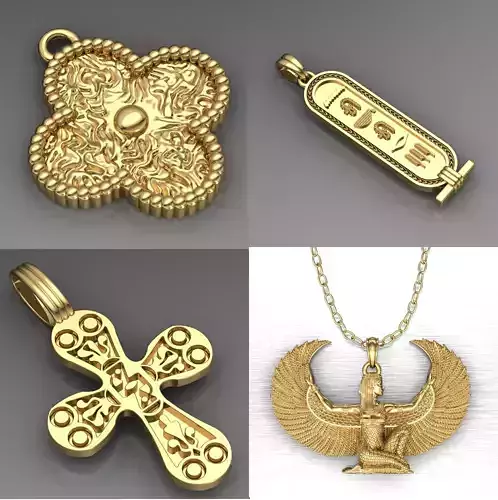 4 Pendants 3D print model