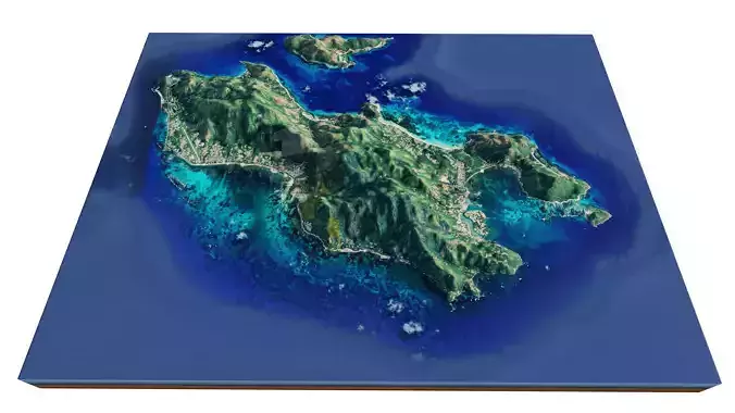 praslin island terrain 3d model  3D model