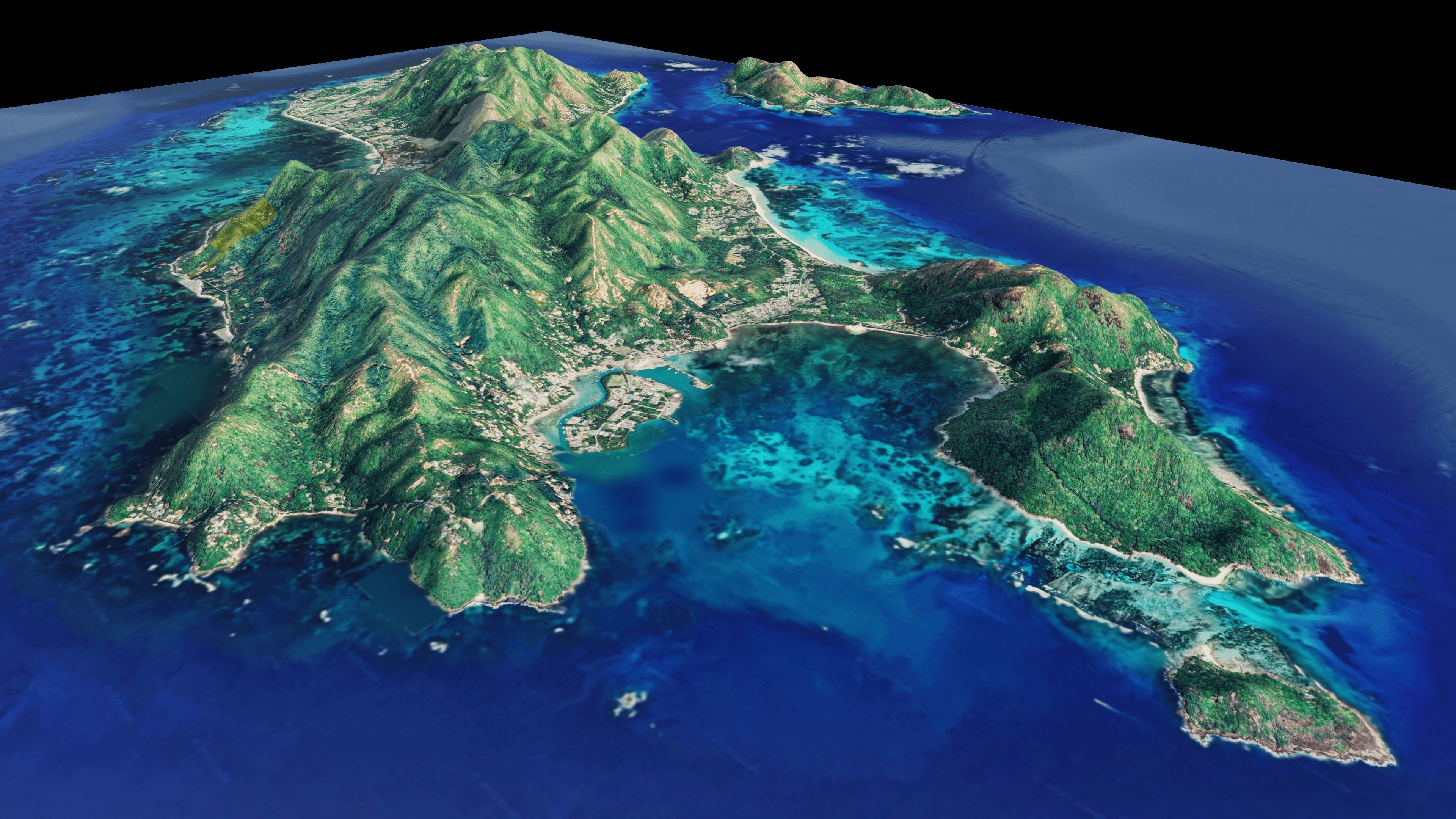 praslin island terrain 3d model 3D model_3