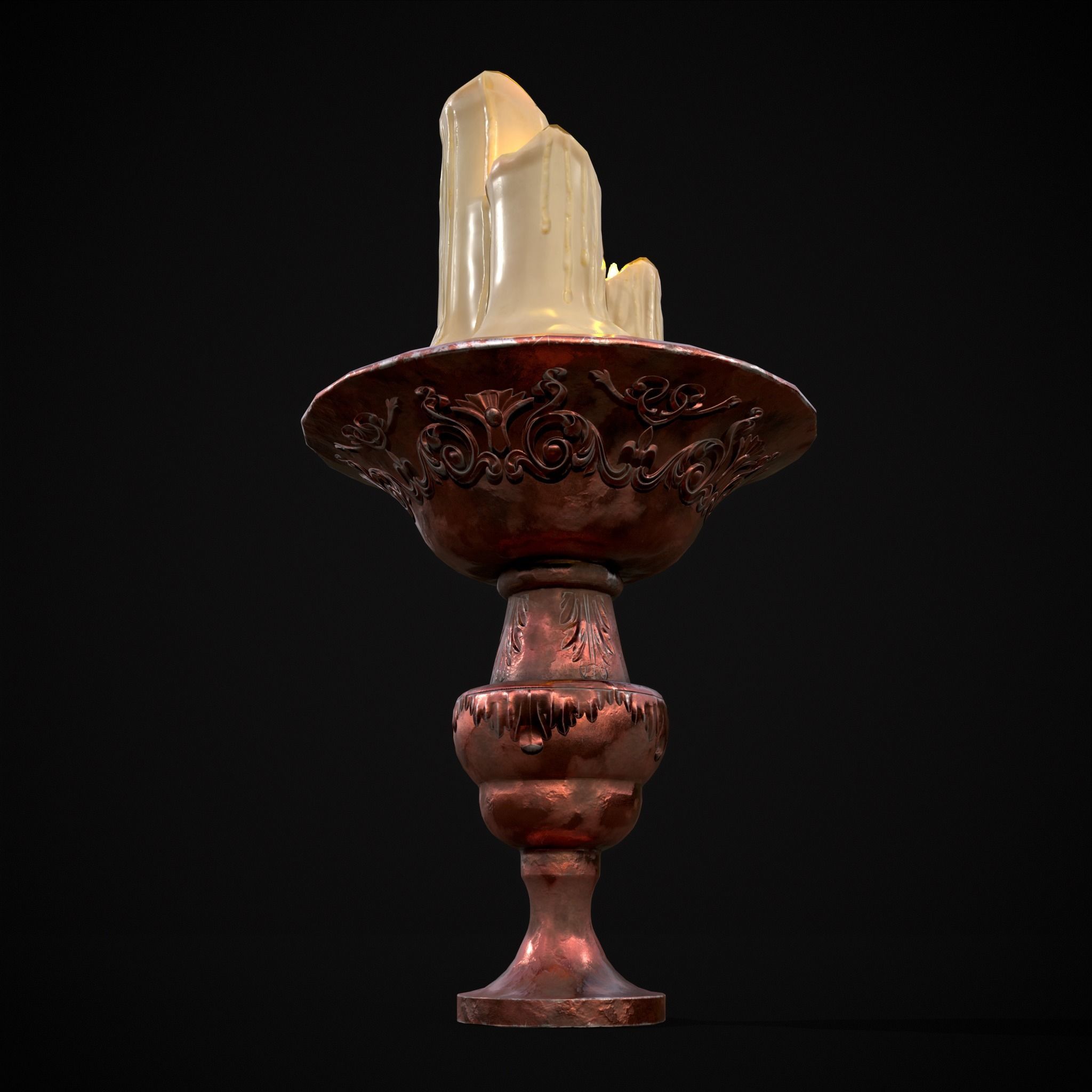 Candle Pedestal  Low-poly 3D model_11