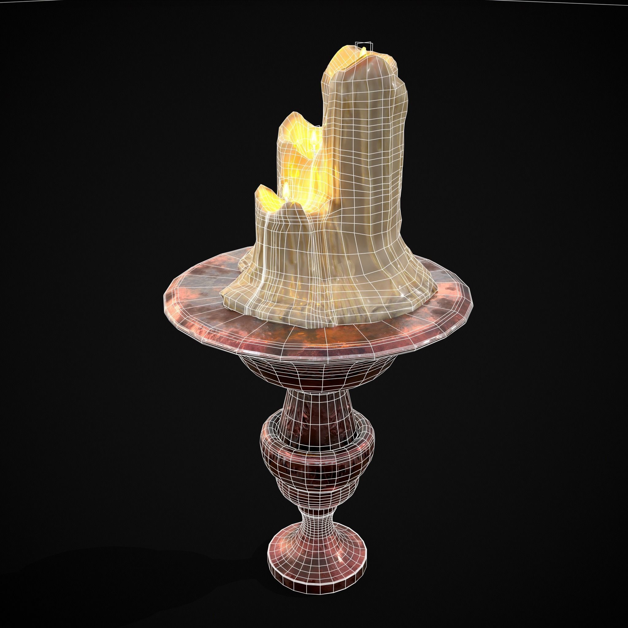 Candle Pedestal  Low-poly 3D model_10