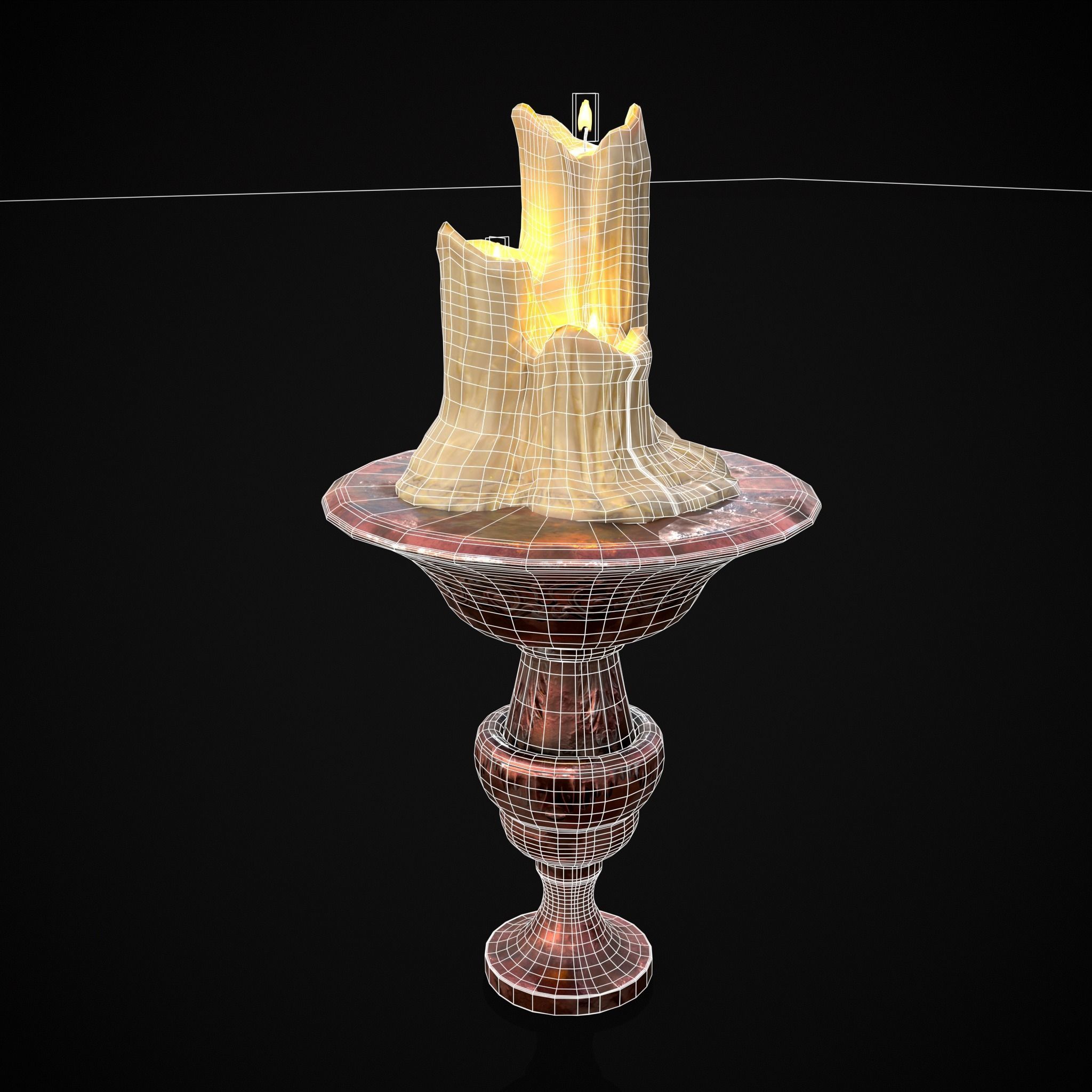Candle Pedestal  Low-poly 3D model_26