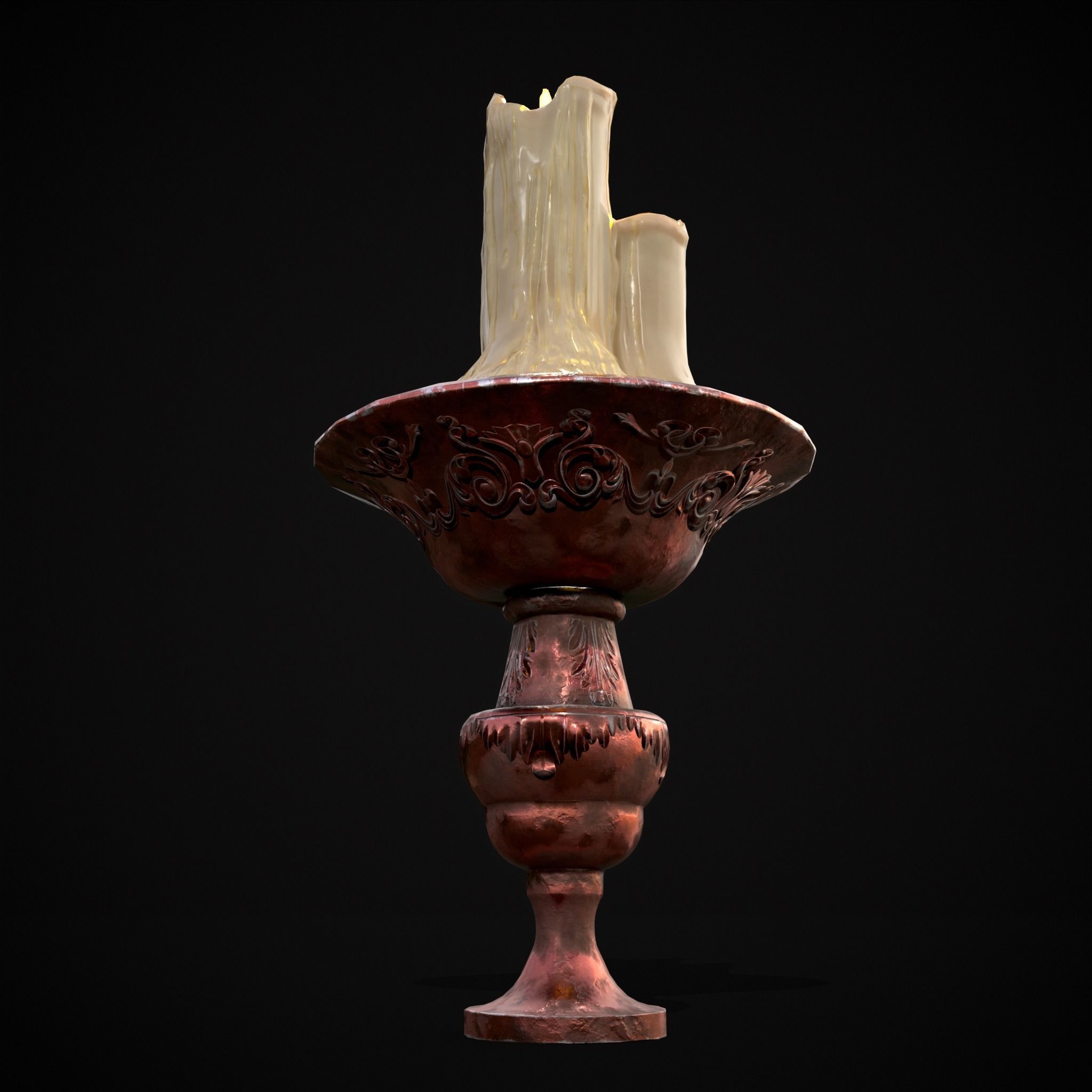Candle Pedestal  Low-poly 3D model_7