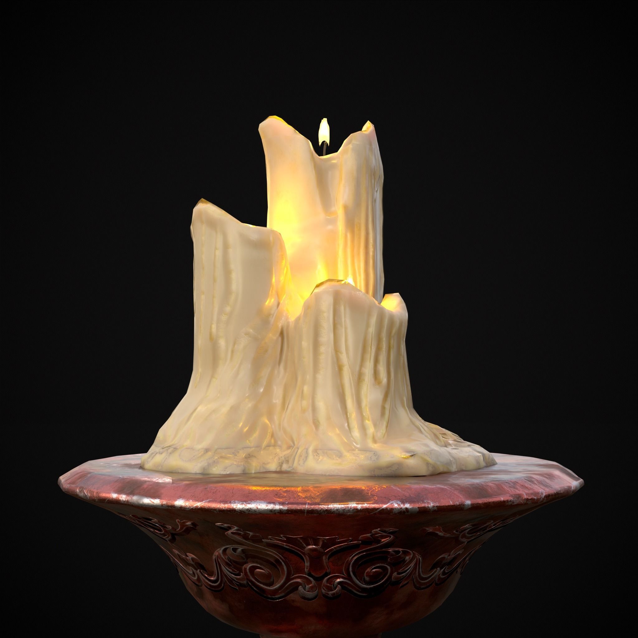Candle Pedestal  Low-poly 3D model_3