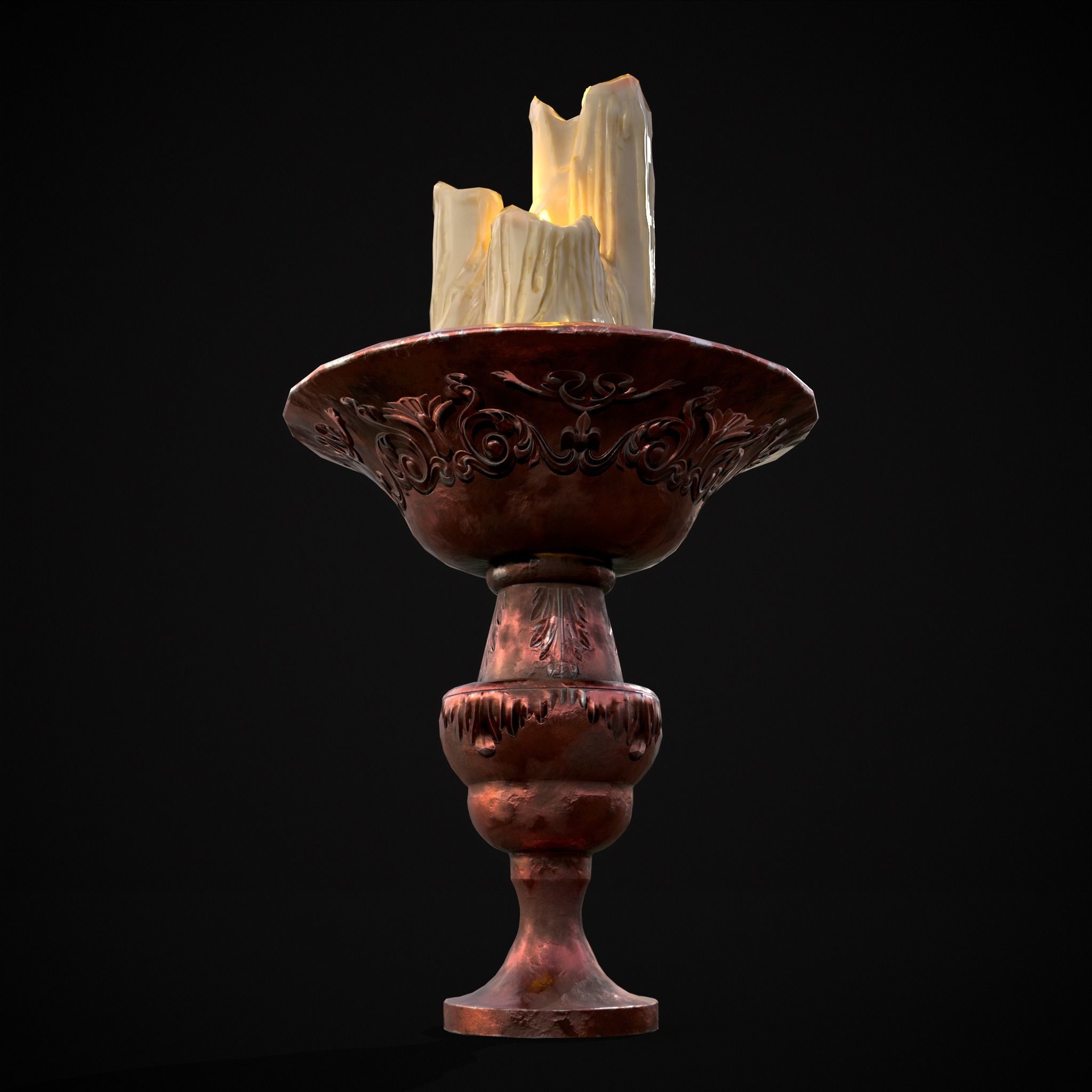 Candle Pedestal  Low-poly 3D model_5