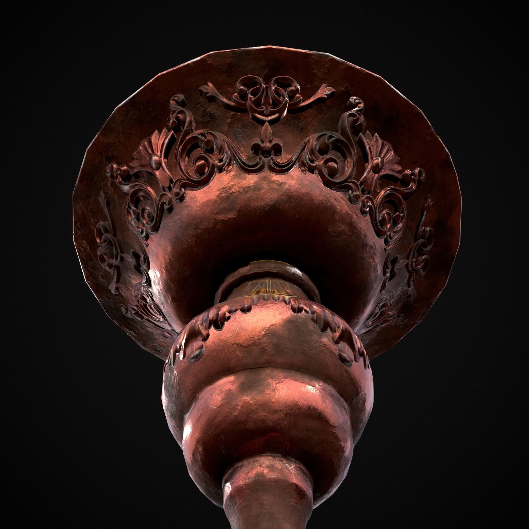 Candle Pedestal  Low-poly 3D model_23