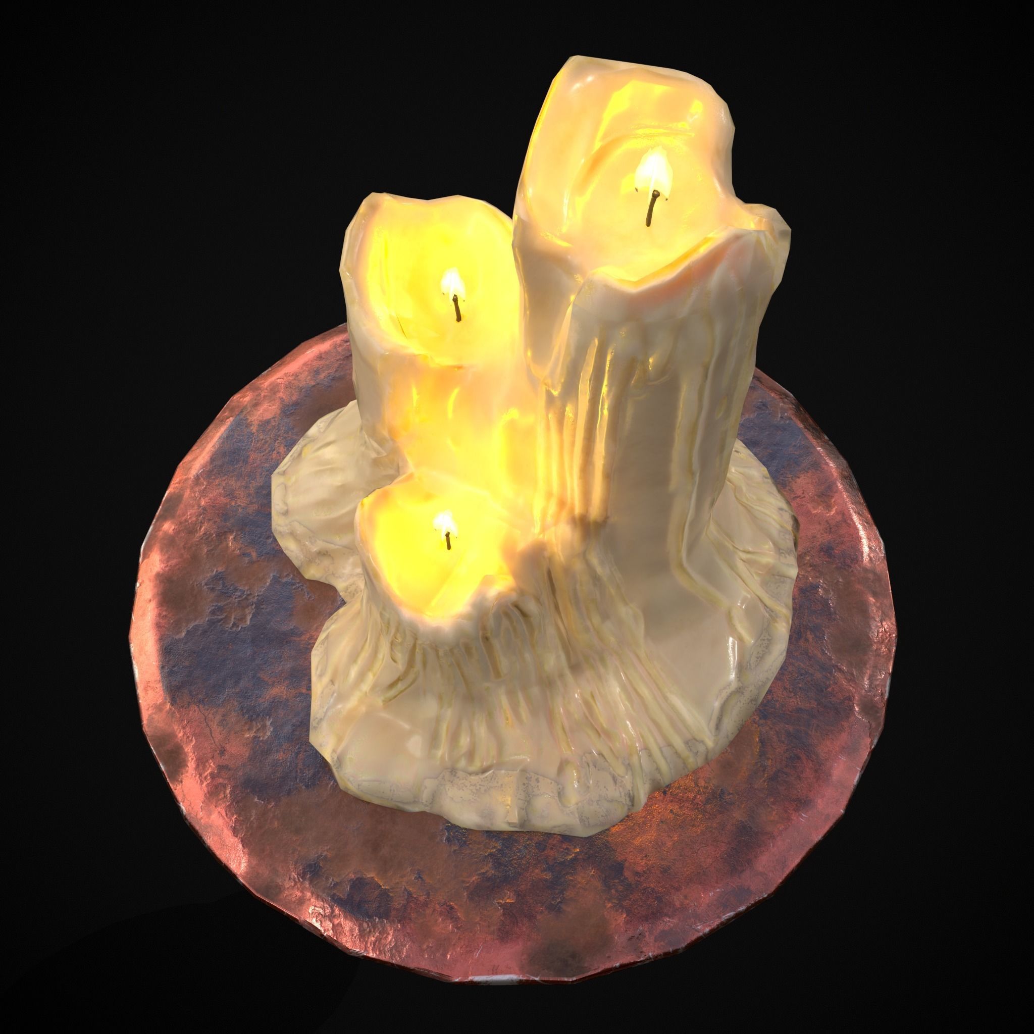 Candle Pedestal  Low-poly 3D model_17