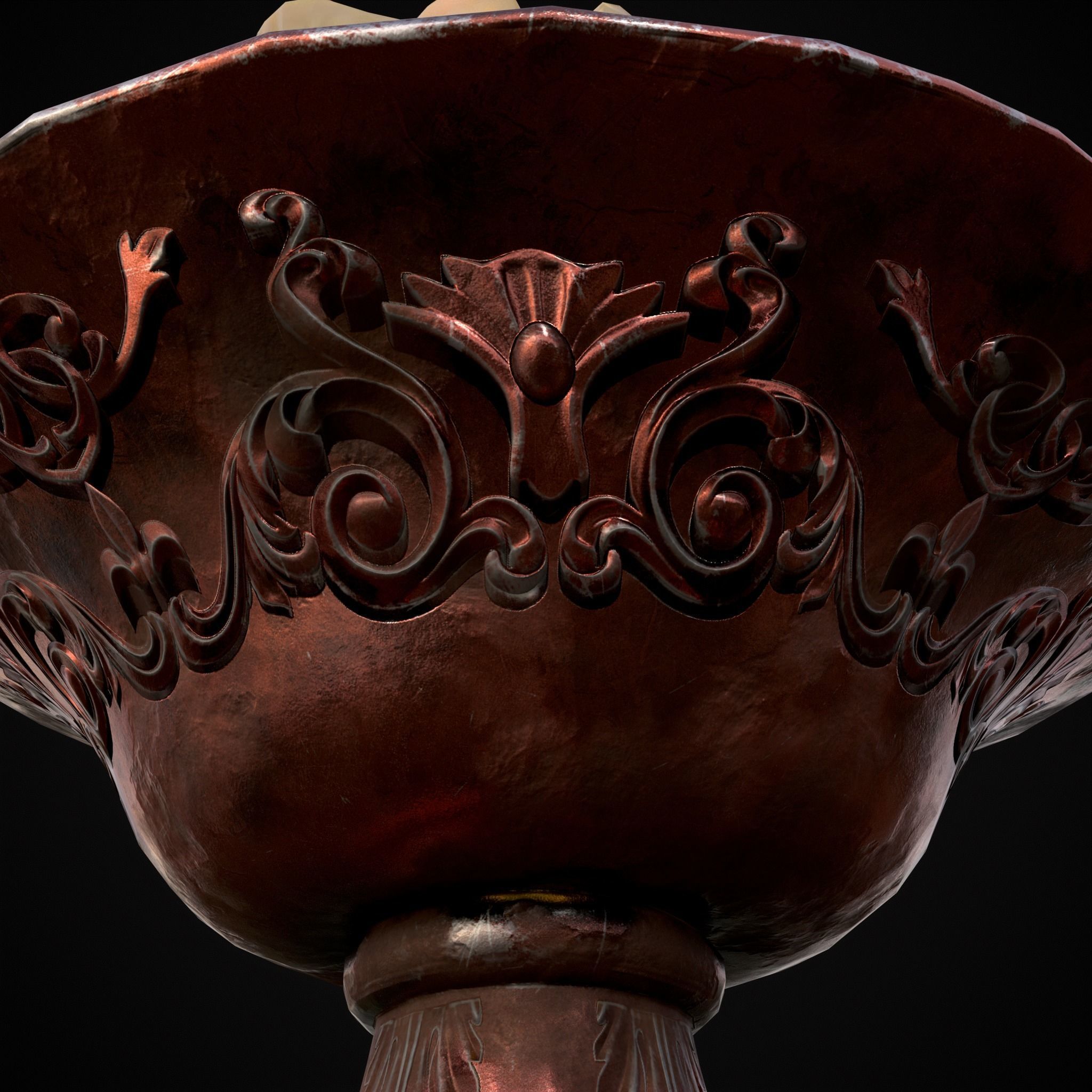 Candle Pedestal  Low-poly 3D model_13