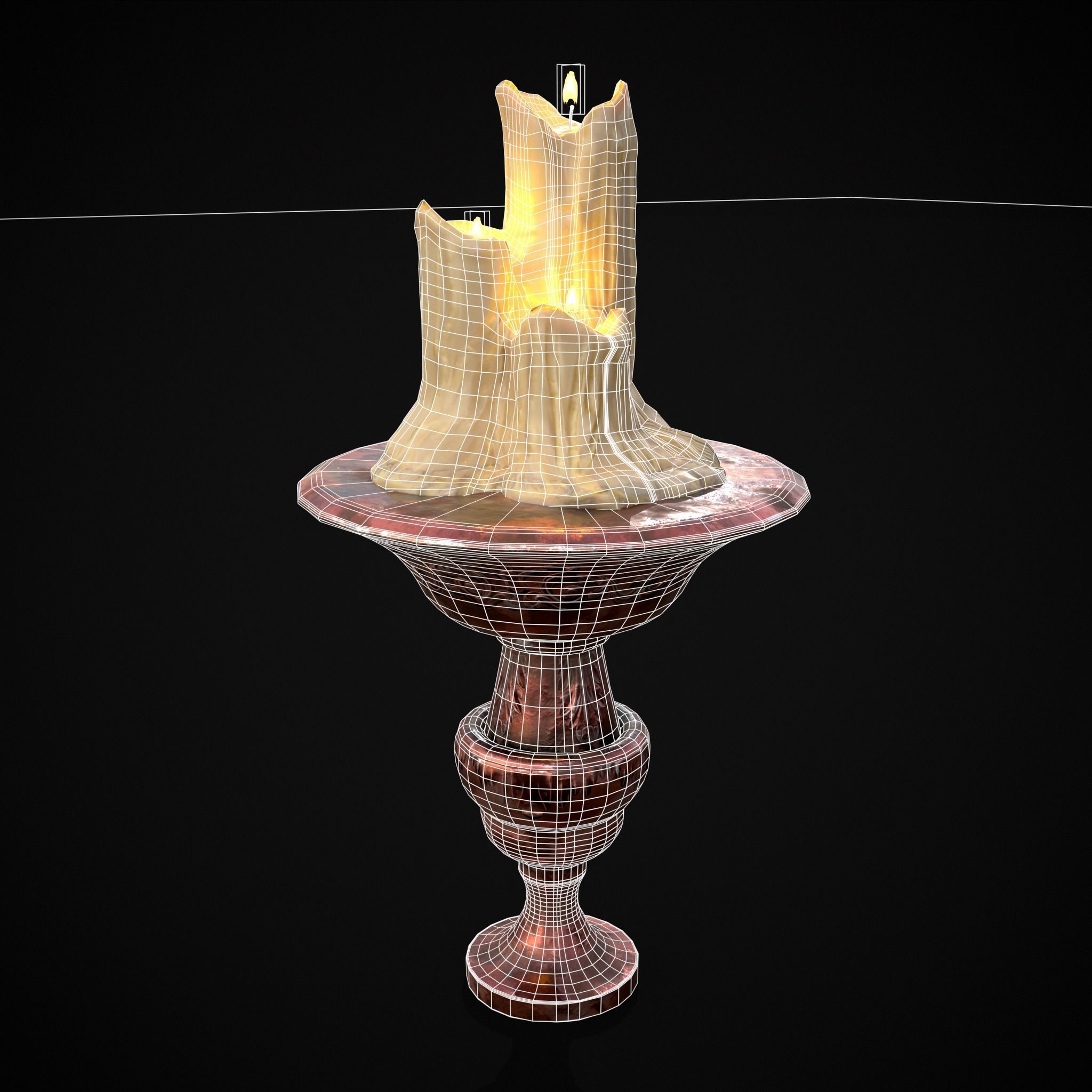 Candle Pedestal  Low-poly 3D model_2
