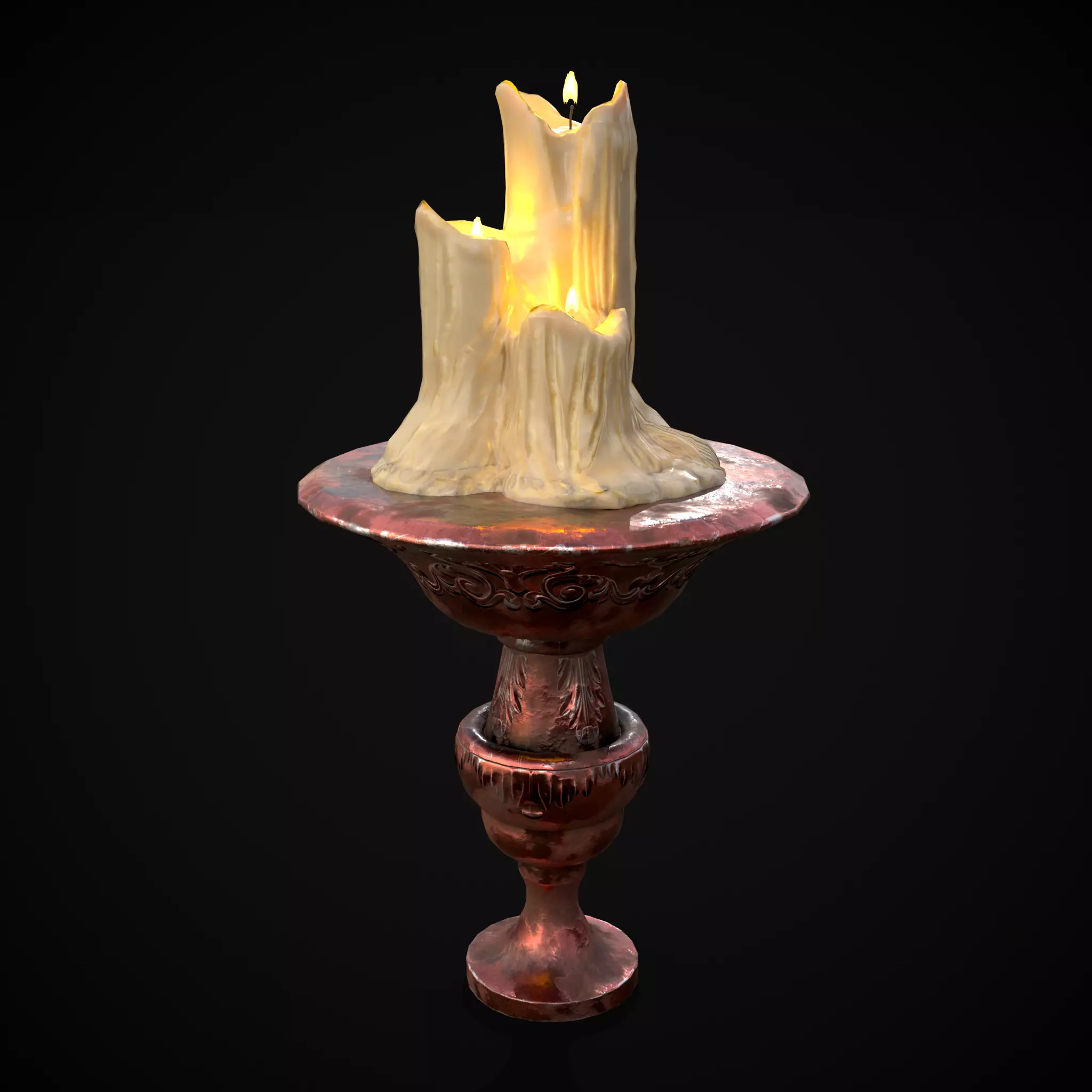 Candle Pedestal  Low-poly 3D model_0