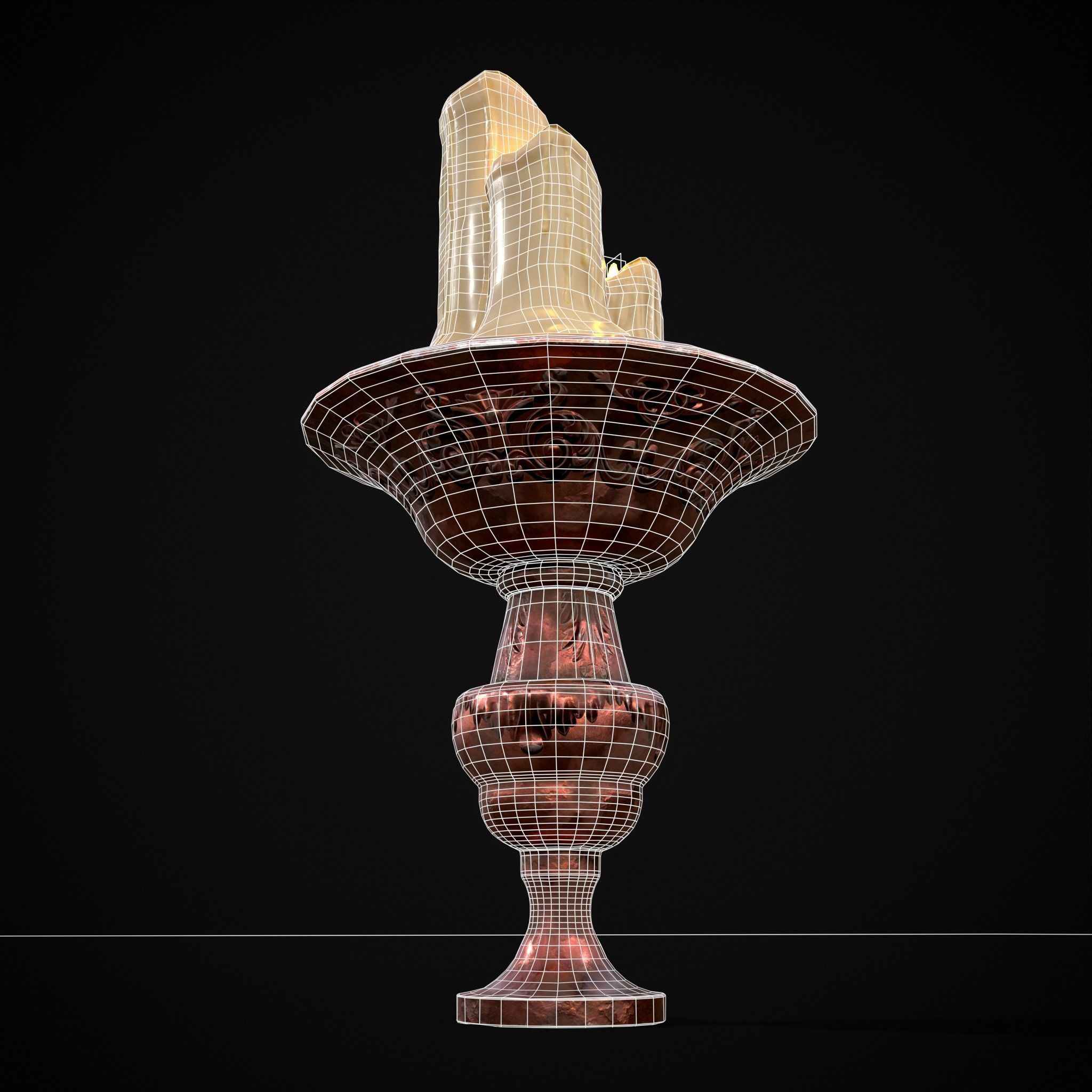 Candle Pedestal  Low-poly 3D model_12