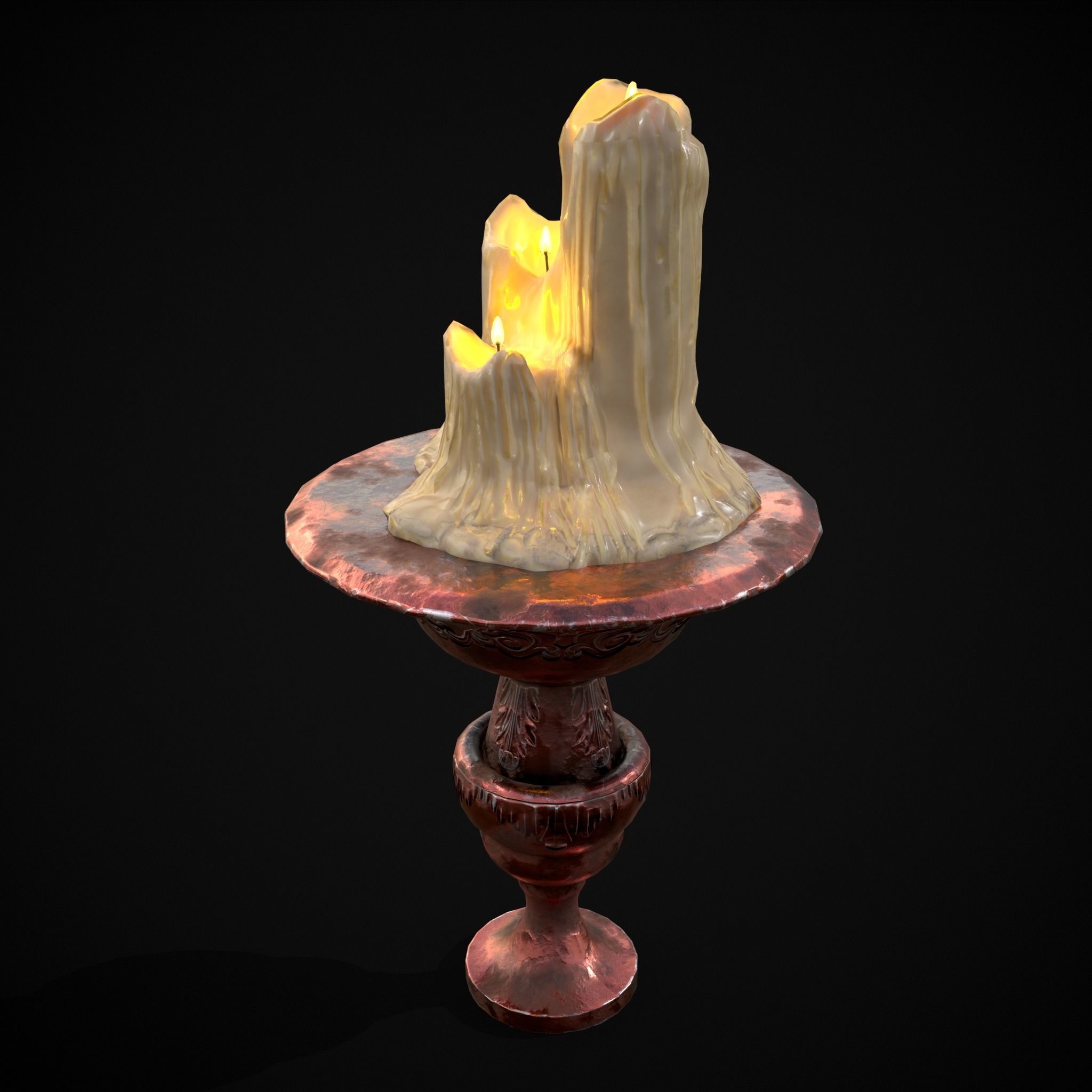 Candle Pedestal  Low-poly 3D model_9