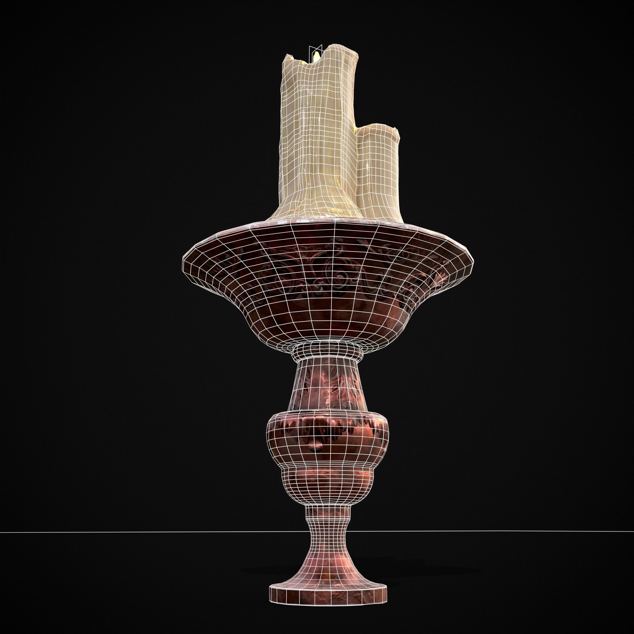 Candle Pedestal  Low-poly 3D model_8