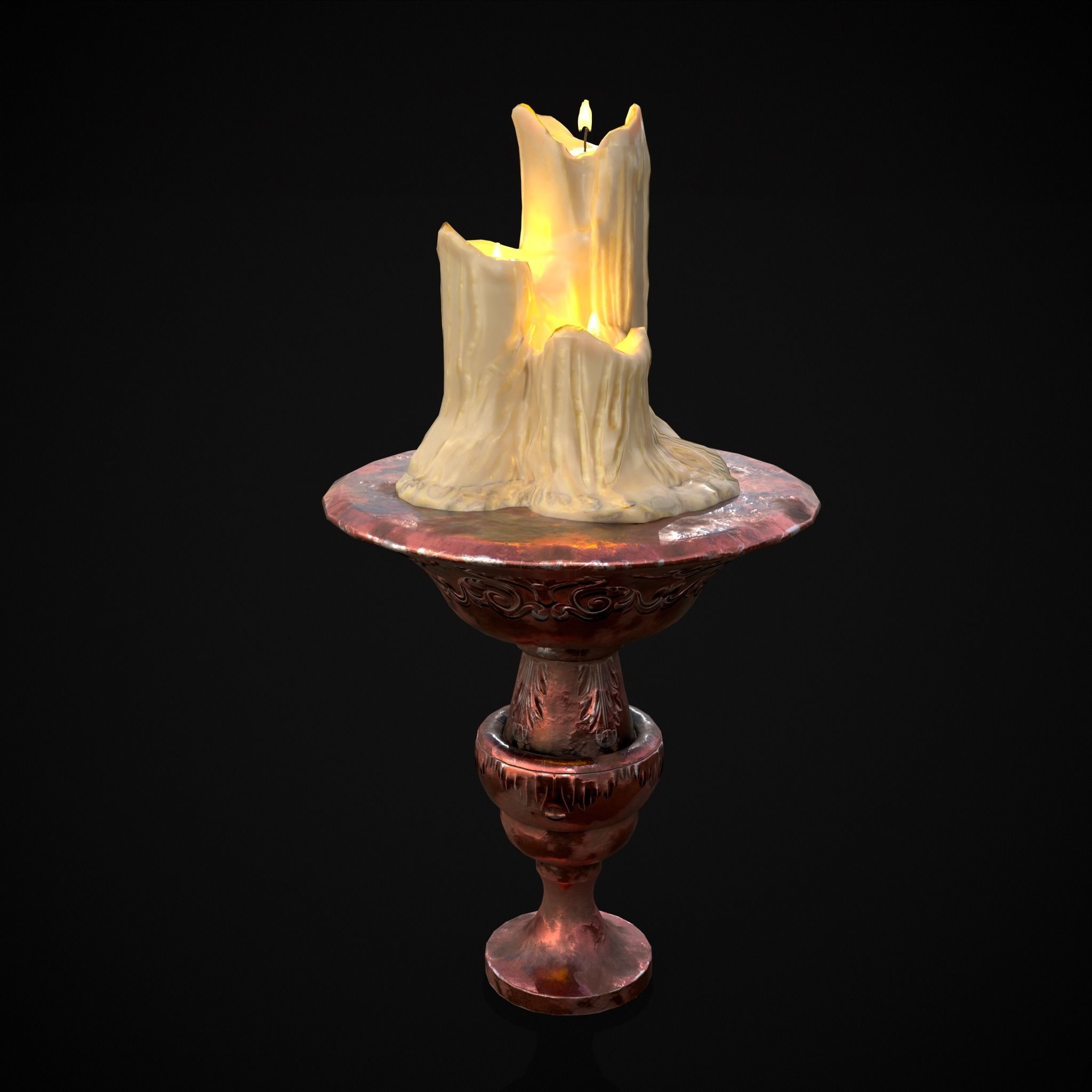 Candle Pedestal  Low-poly 3D model_25