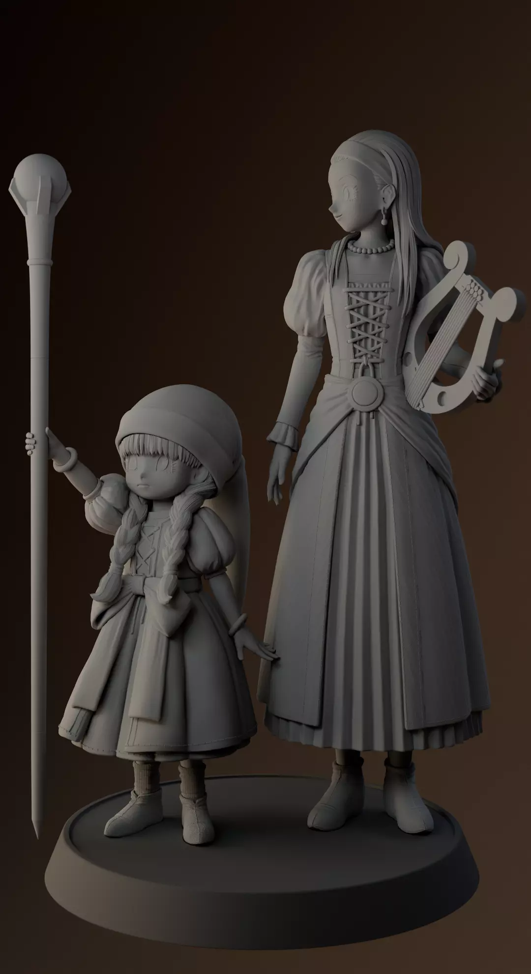 Veronica and Serena from DRAGON QUEST XI - Ready for 3D printing 3D print model