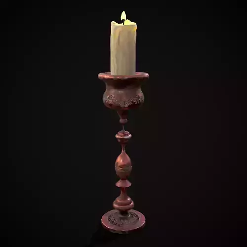 Elegant Candle Stick Low-poly 3D model