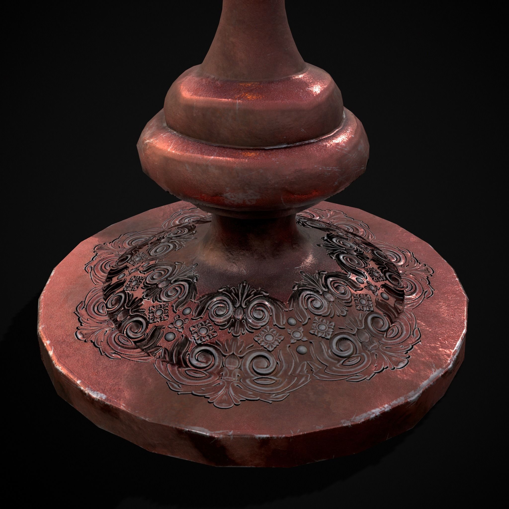 Elegant Candle Stick Low-poly 3D model_9