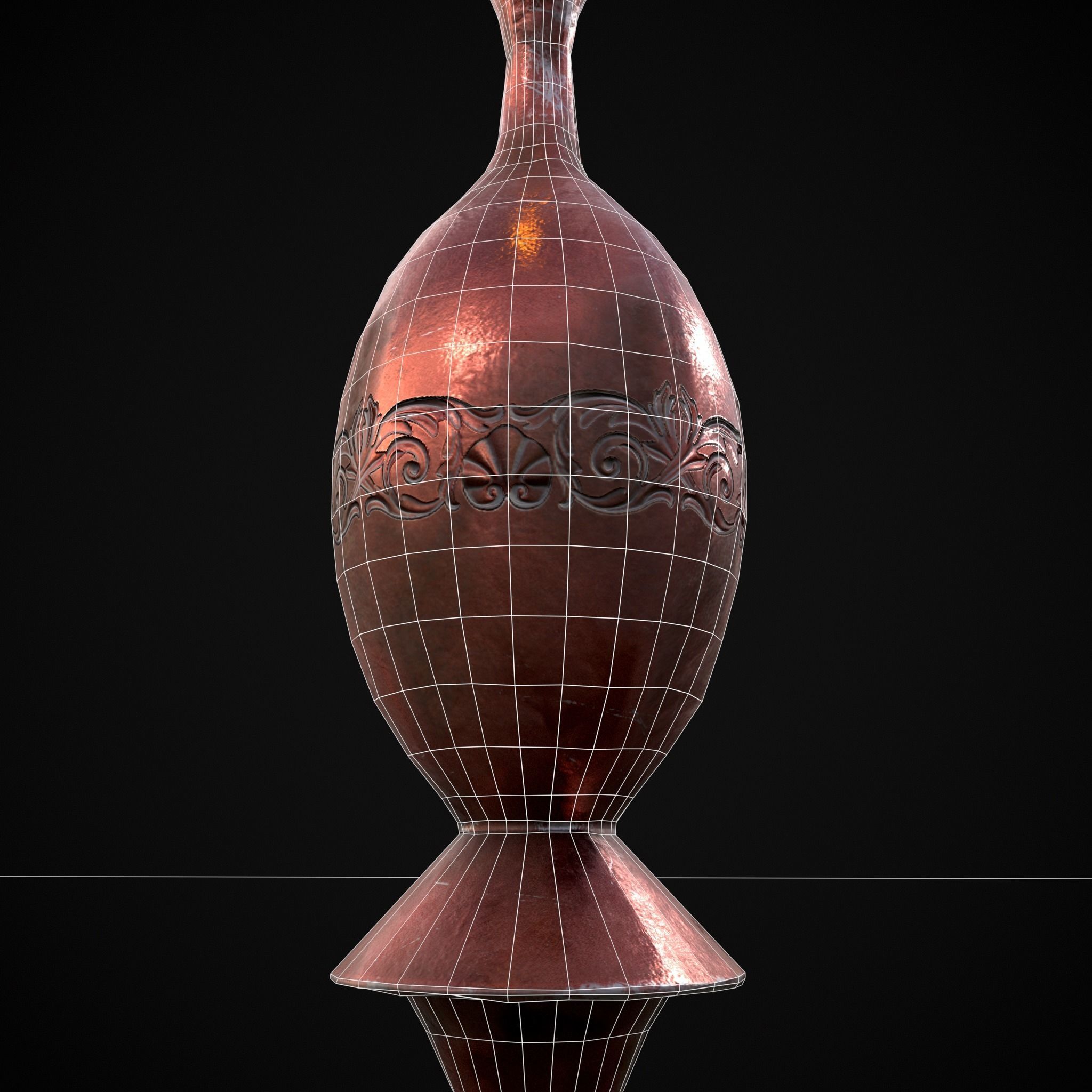 Elegant Candle Stick Low-poly 3D model_8