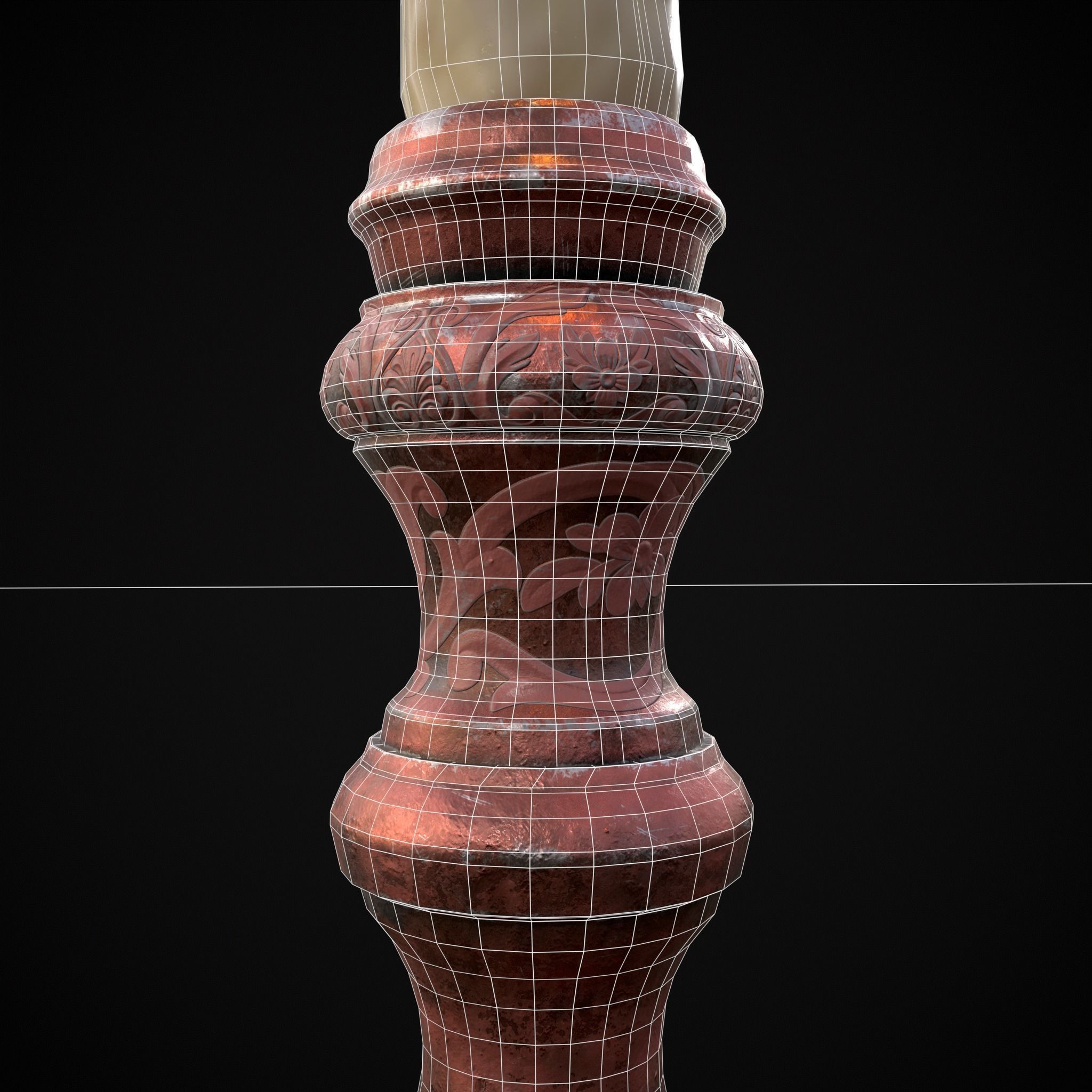 Elegant Slim Candle Low-poly 3D model_8