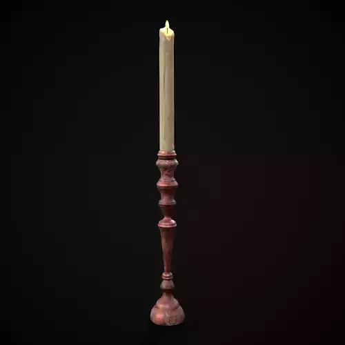 Elegant Slim Candle Low-poly 3D model