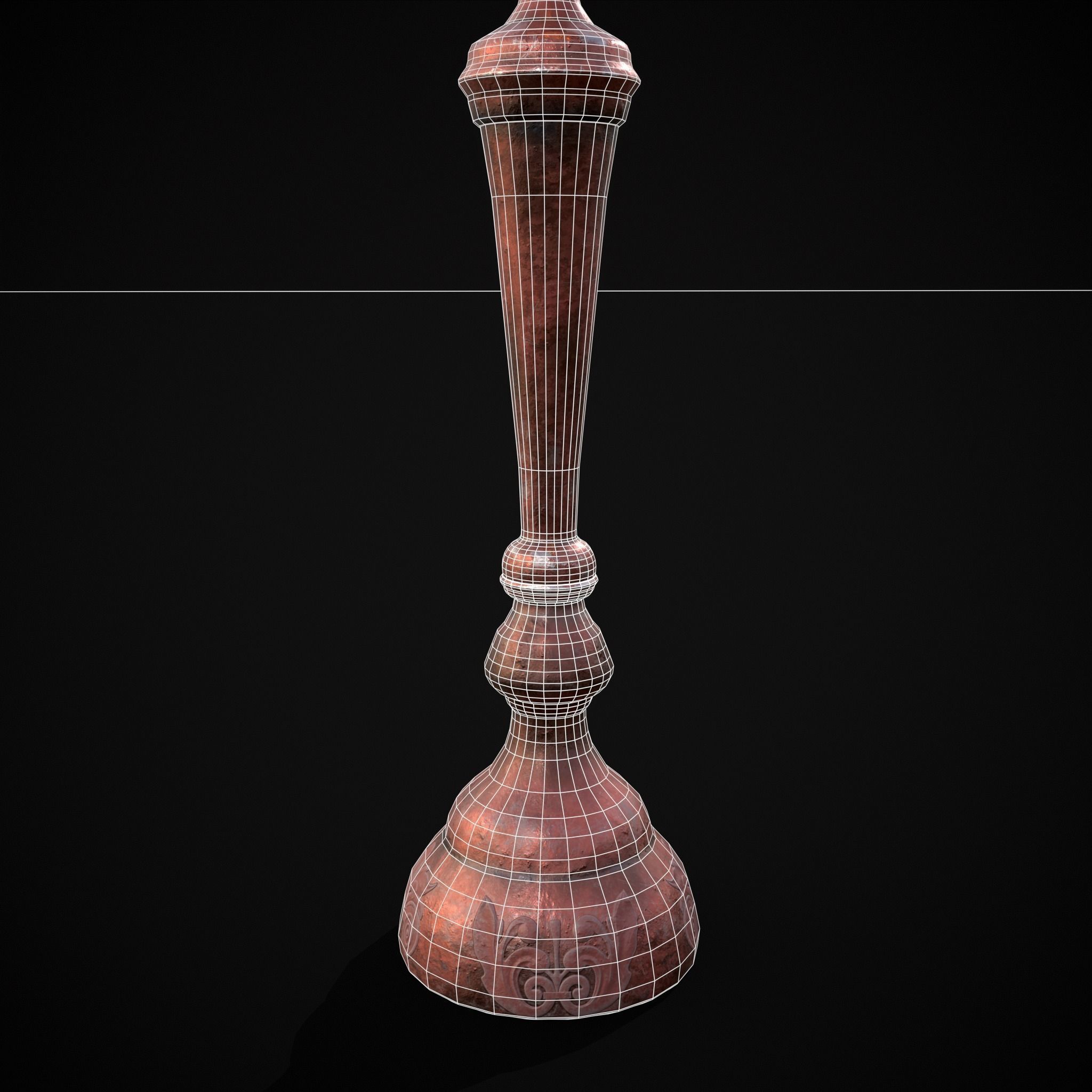 Elegant Slim Candle Low-poly 3D model_6