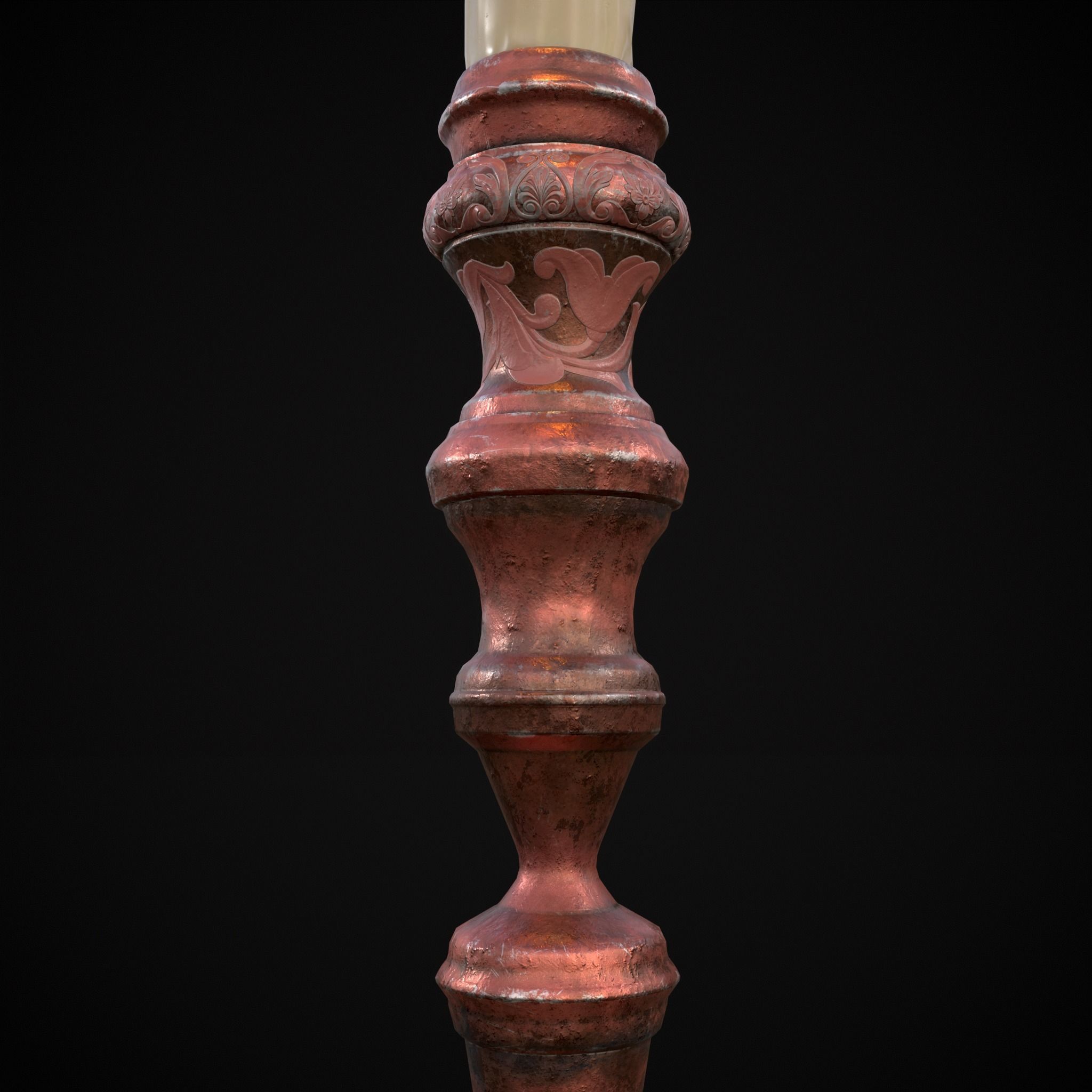 Elegant Slim Candle Low-poly 3D model_17