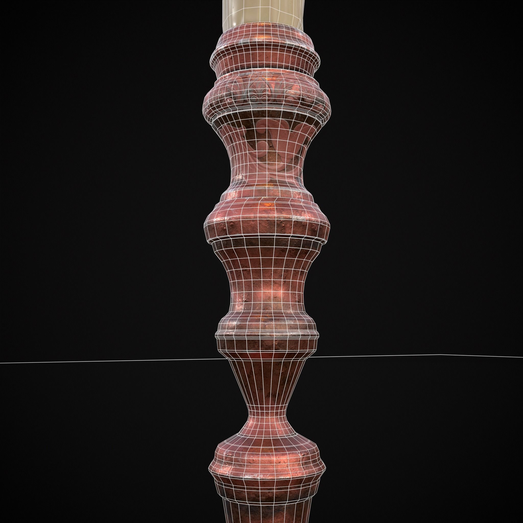 Elegant Slim Candle Low-poly 3D model_18