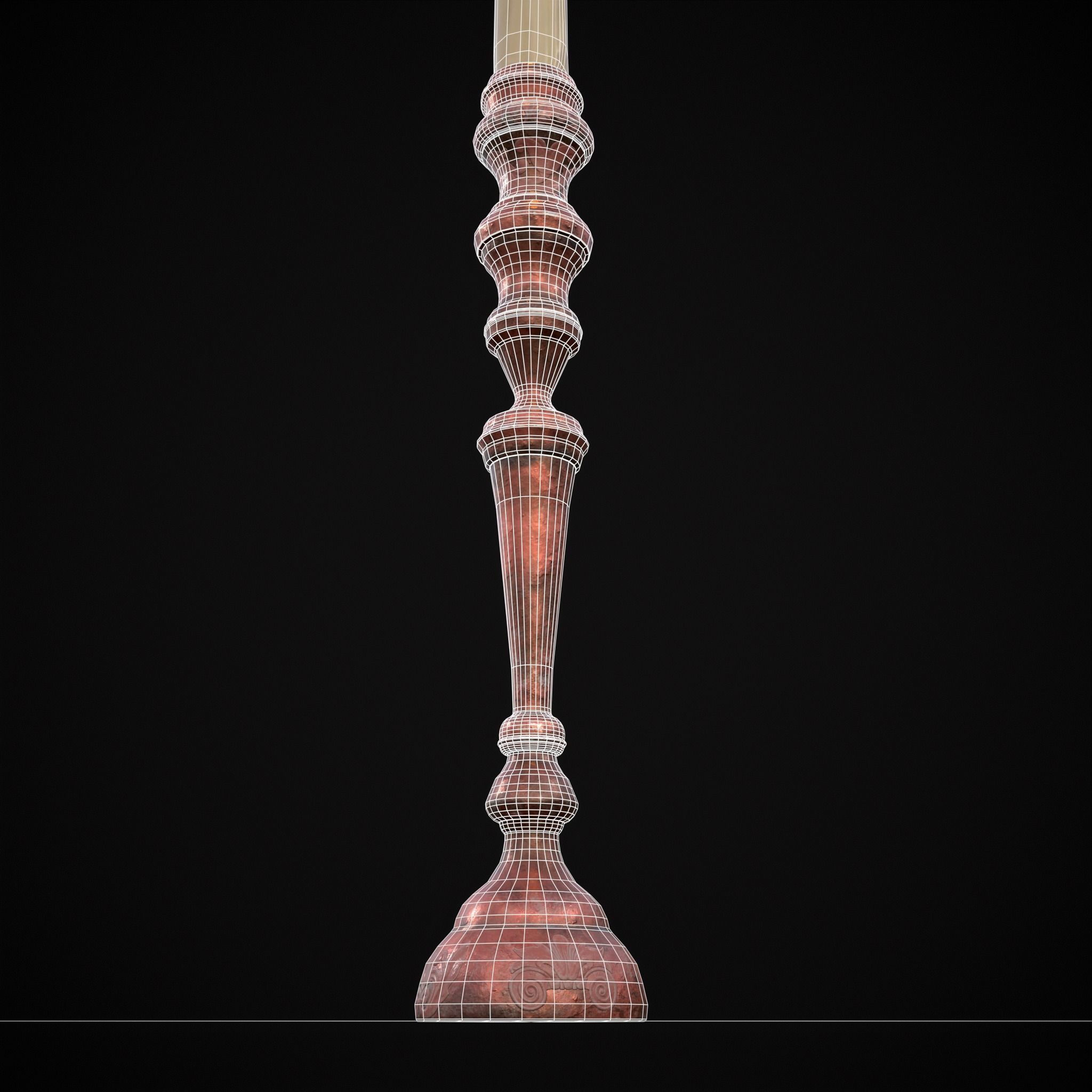 Elegant Slim Candle Low-poly 3D model_10