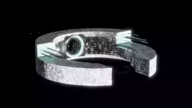 Futuristic Space Ship 3d Model