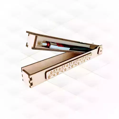 Gift pen box case svg dxf vector pattern laser cut 3D print model