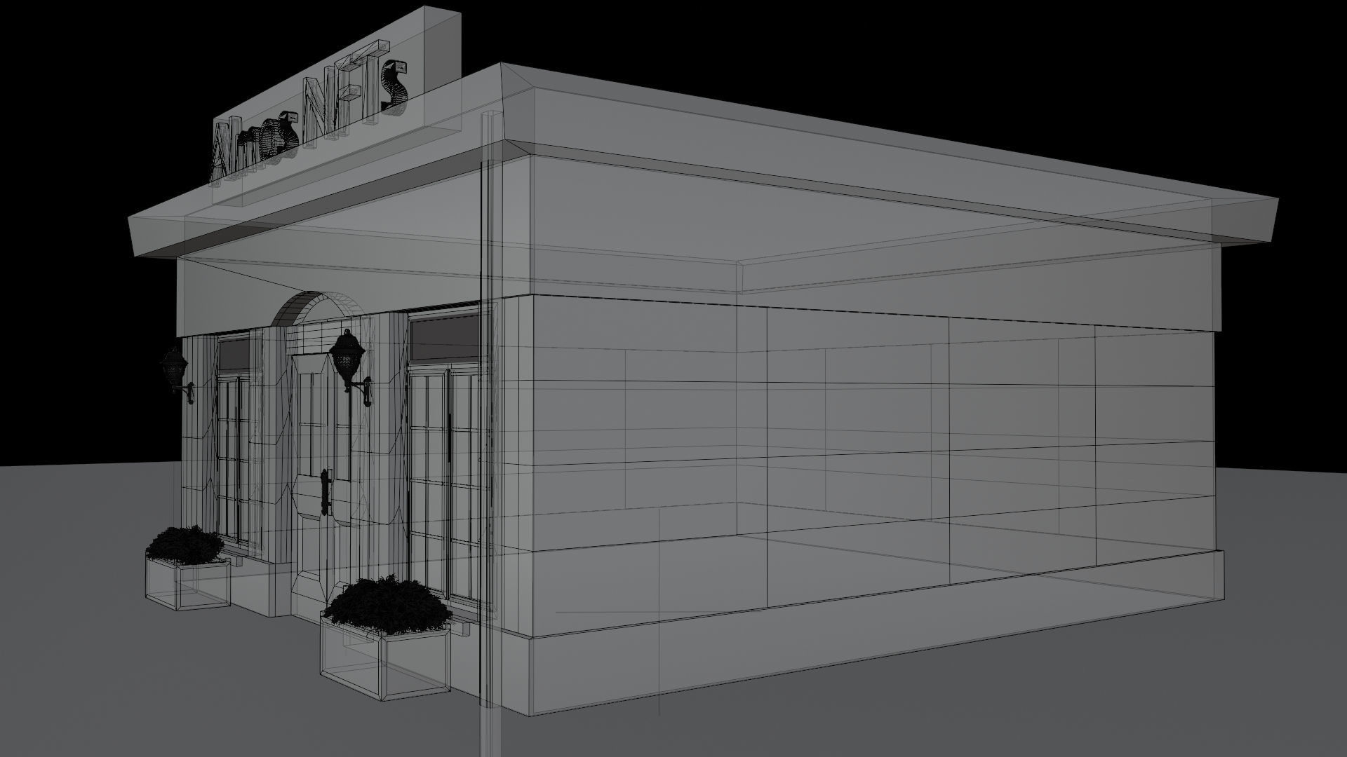 Cafe 3D Model Free 3D model_10