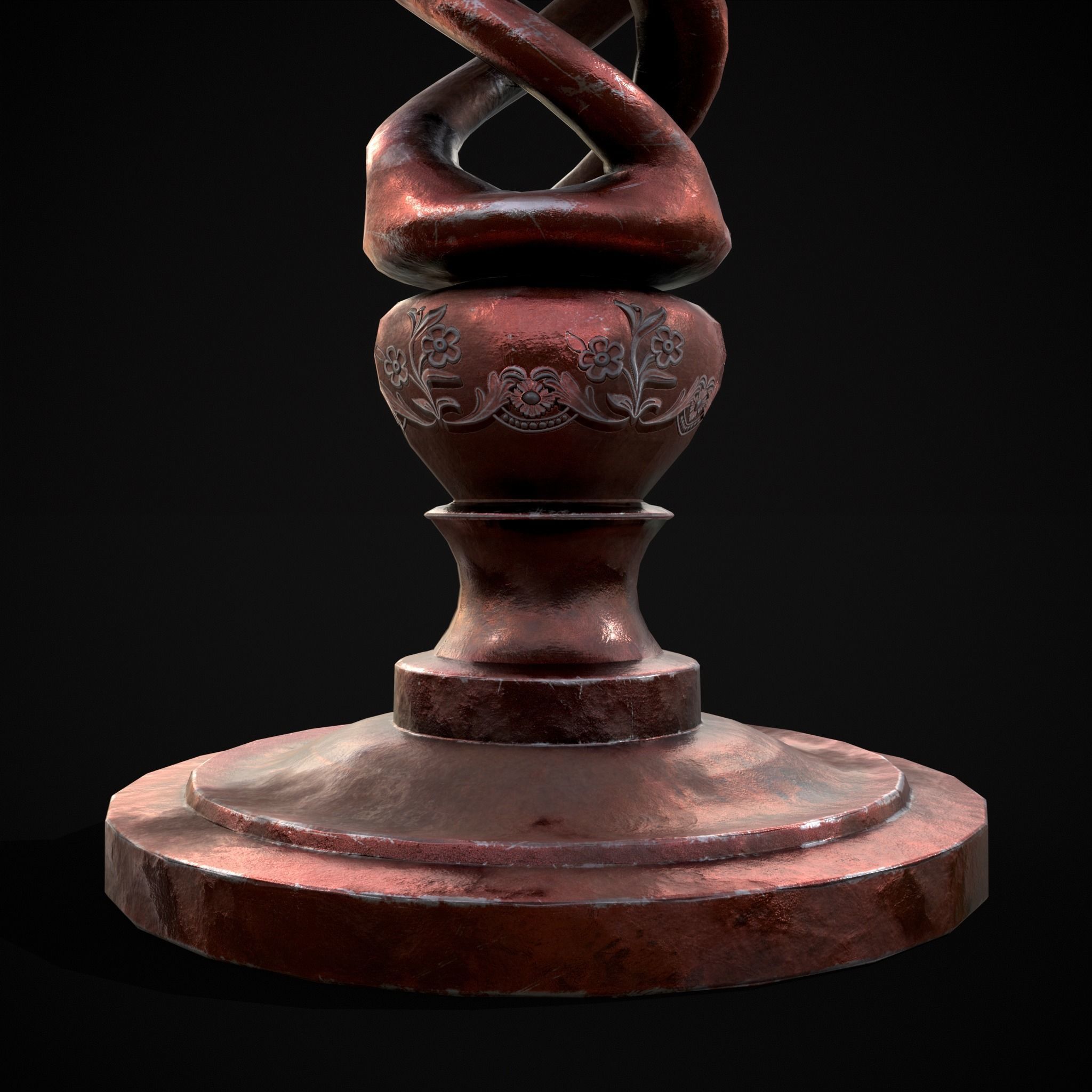 Elegant Spiral Candle Low-poly 3D model_9