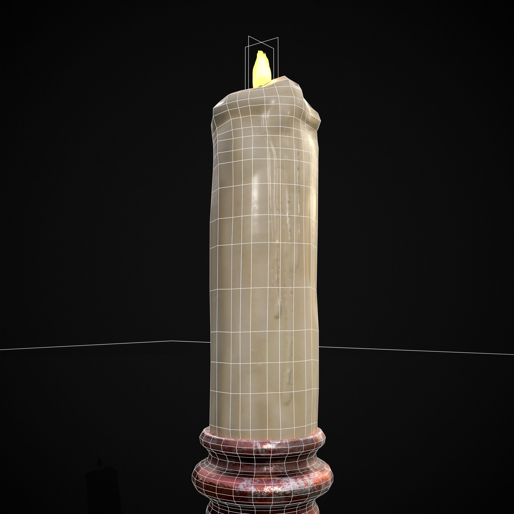 Elegant Spiral Candle Low-poly 3D model_16